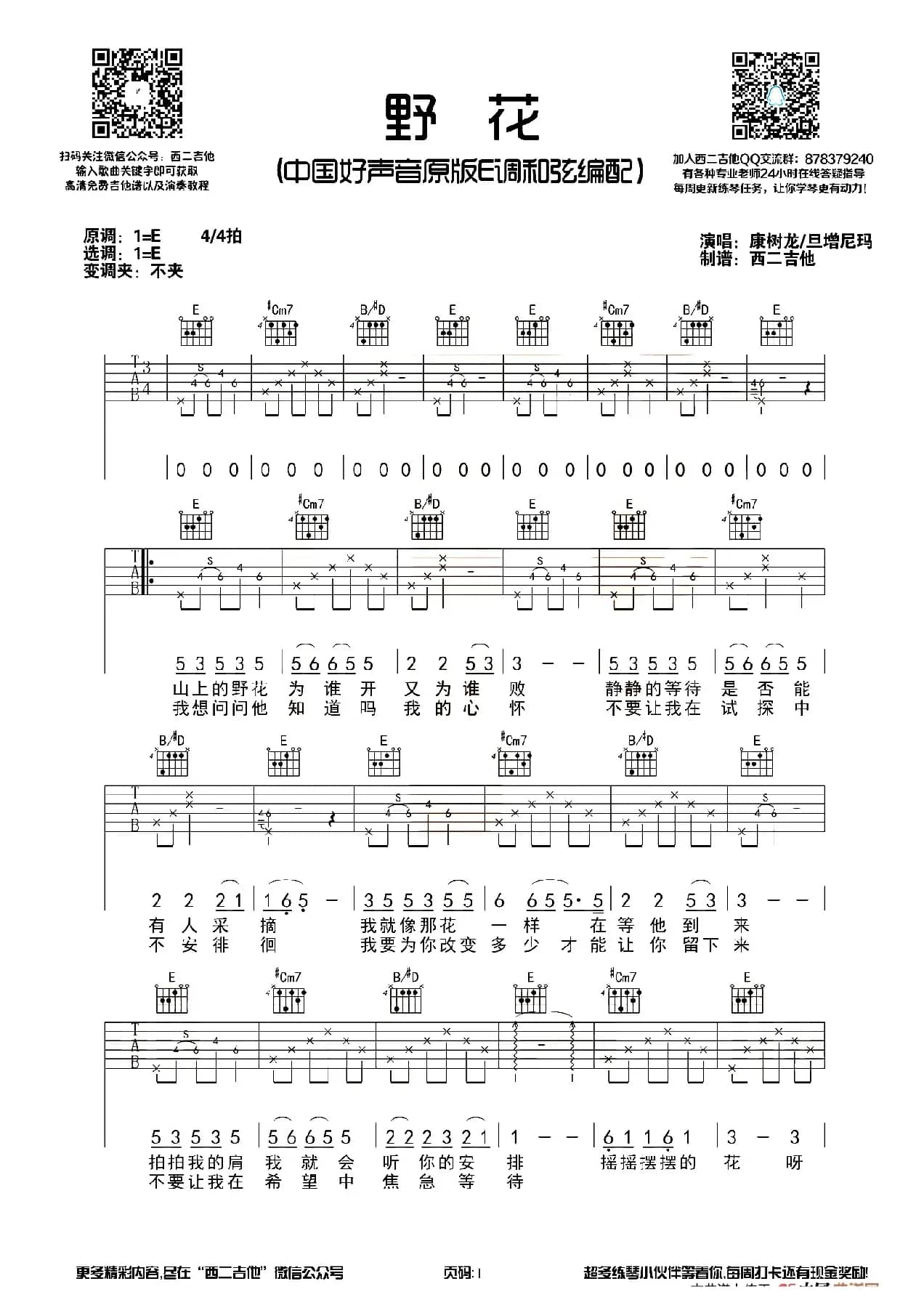 野花（西二吉他编配版）