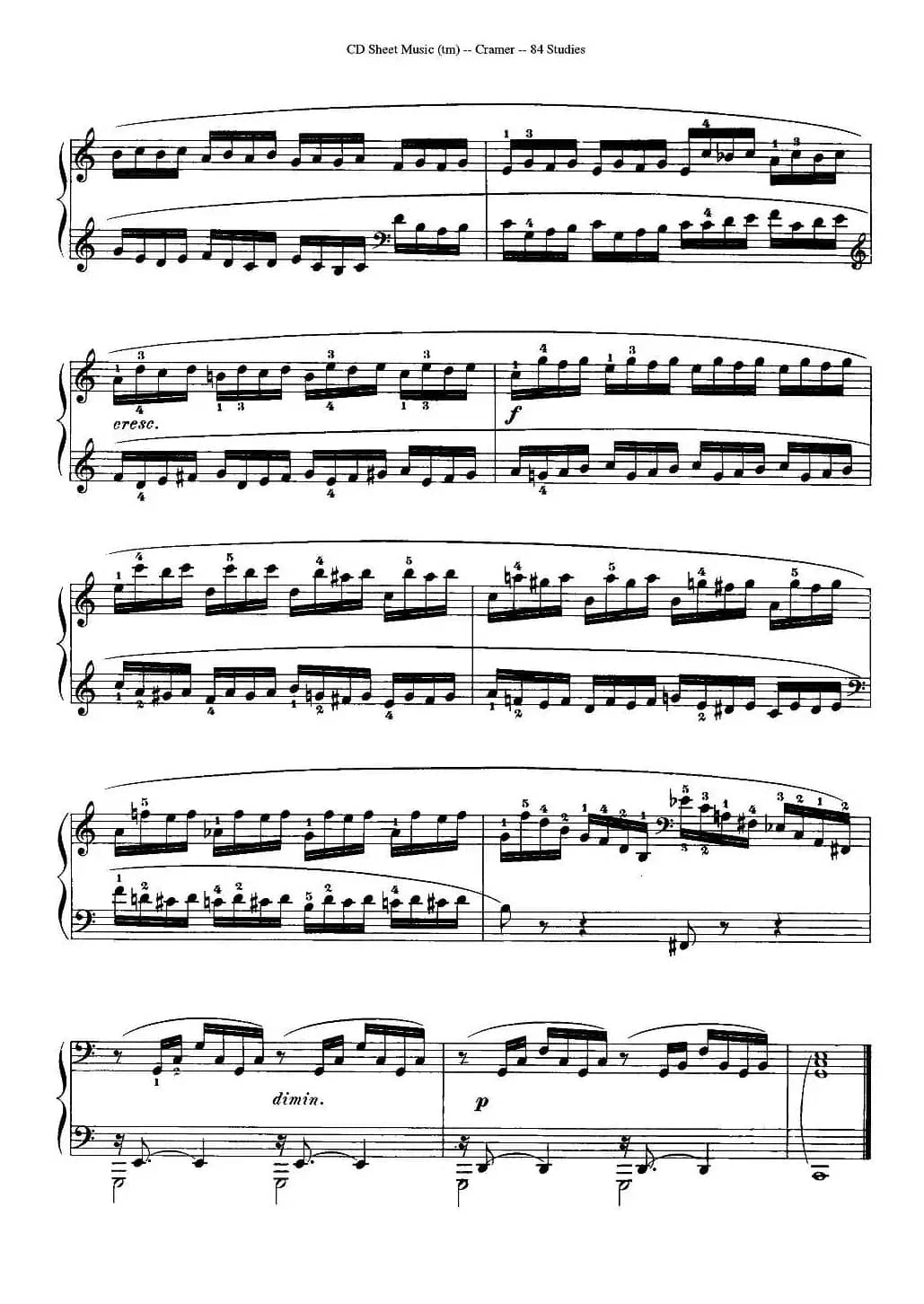 Cramer - 84 exercices（1—5）（克拉莫84首钢琴练习曲）