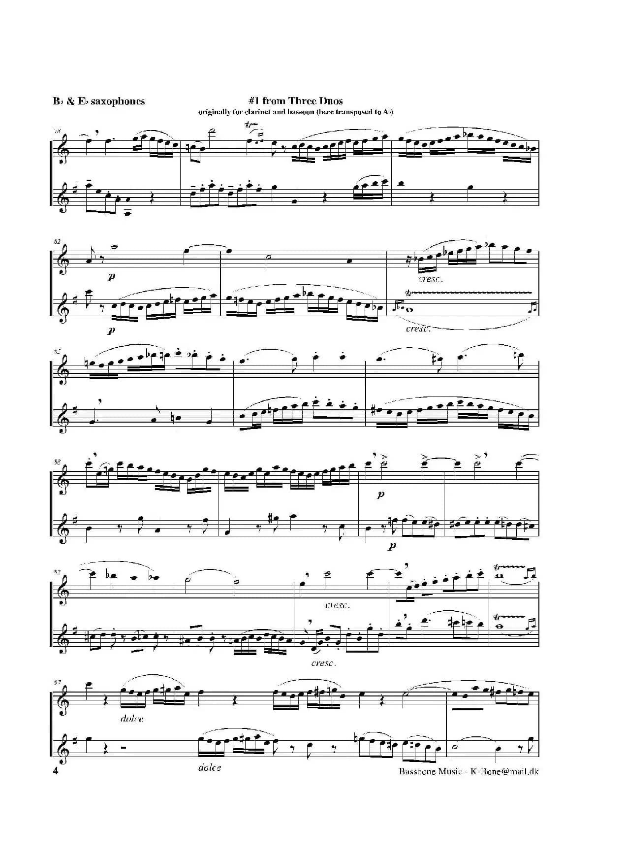 C大调二重奏—1（3首二重奏之一）