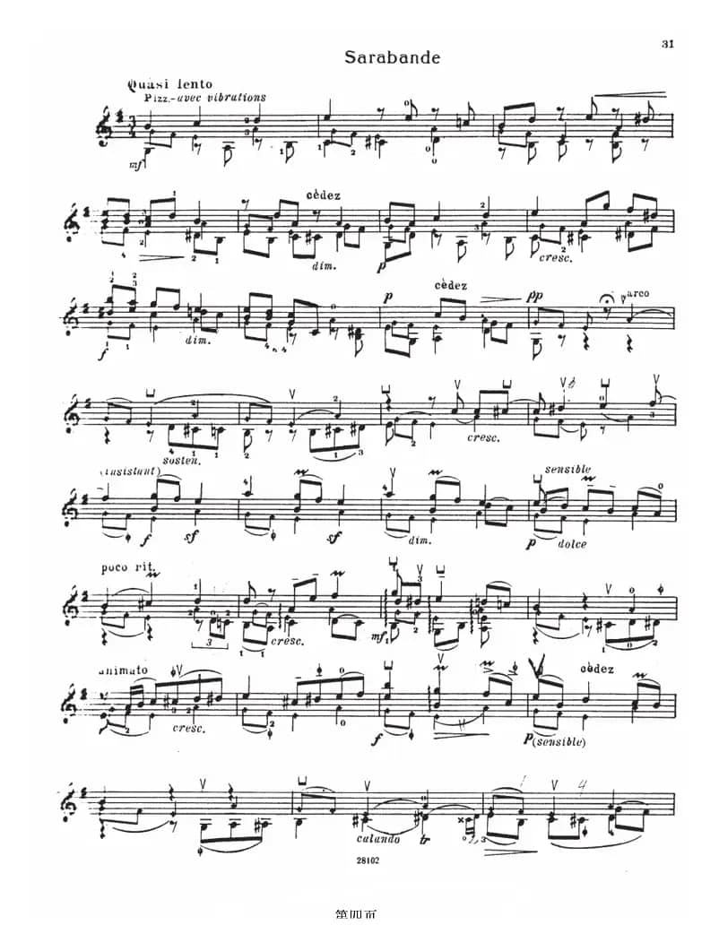 SONATE No4（伊萨伊小提琴奏鸣曲）