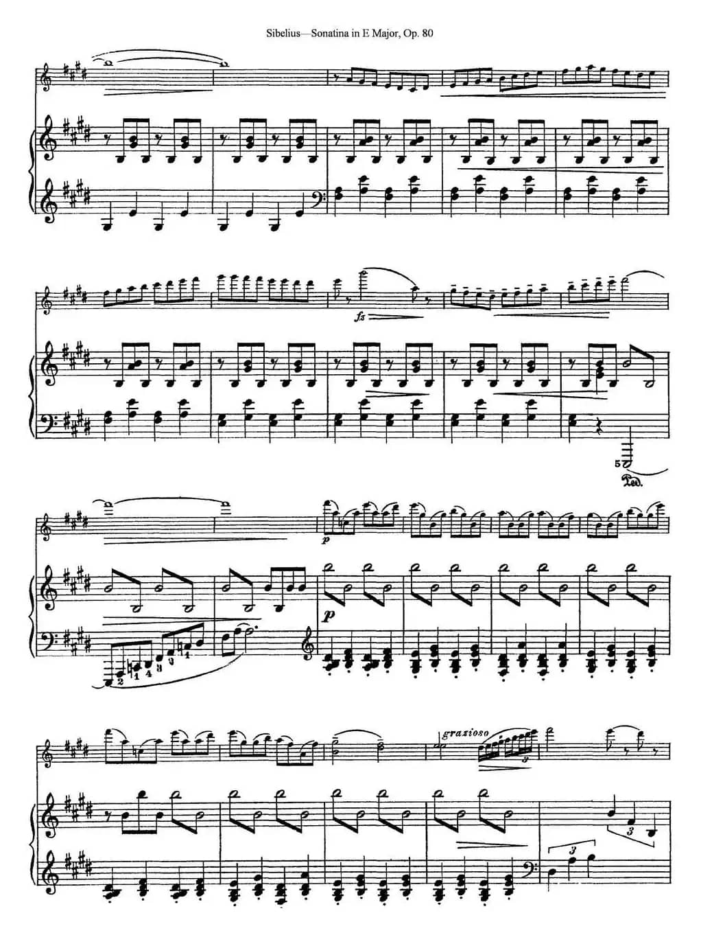 Violin Sonatina in E Major Op.80（小提琴+钢琴伴奏）