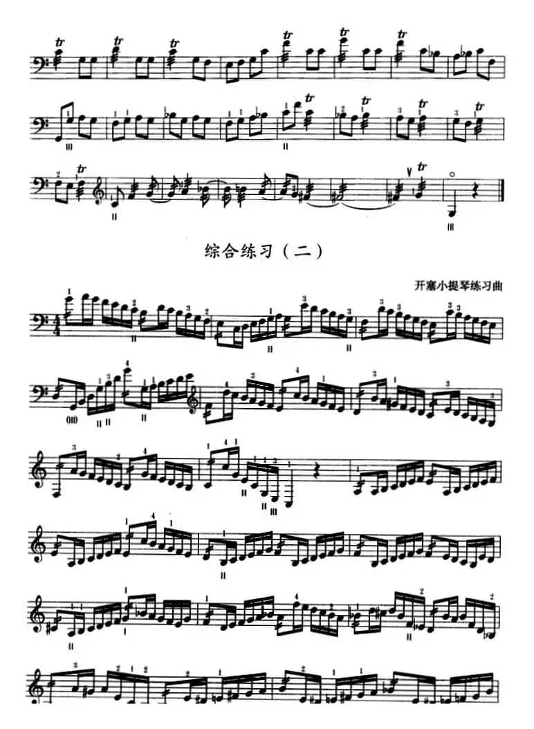 三弦综合练习曲（五线谱）