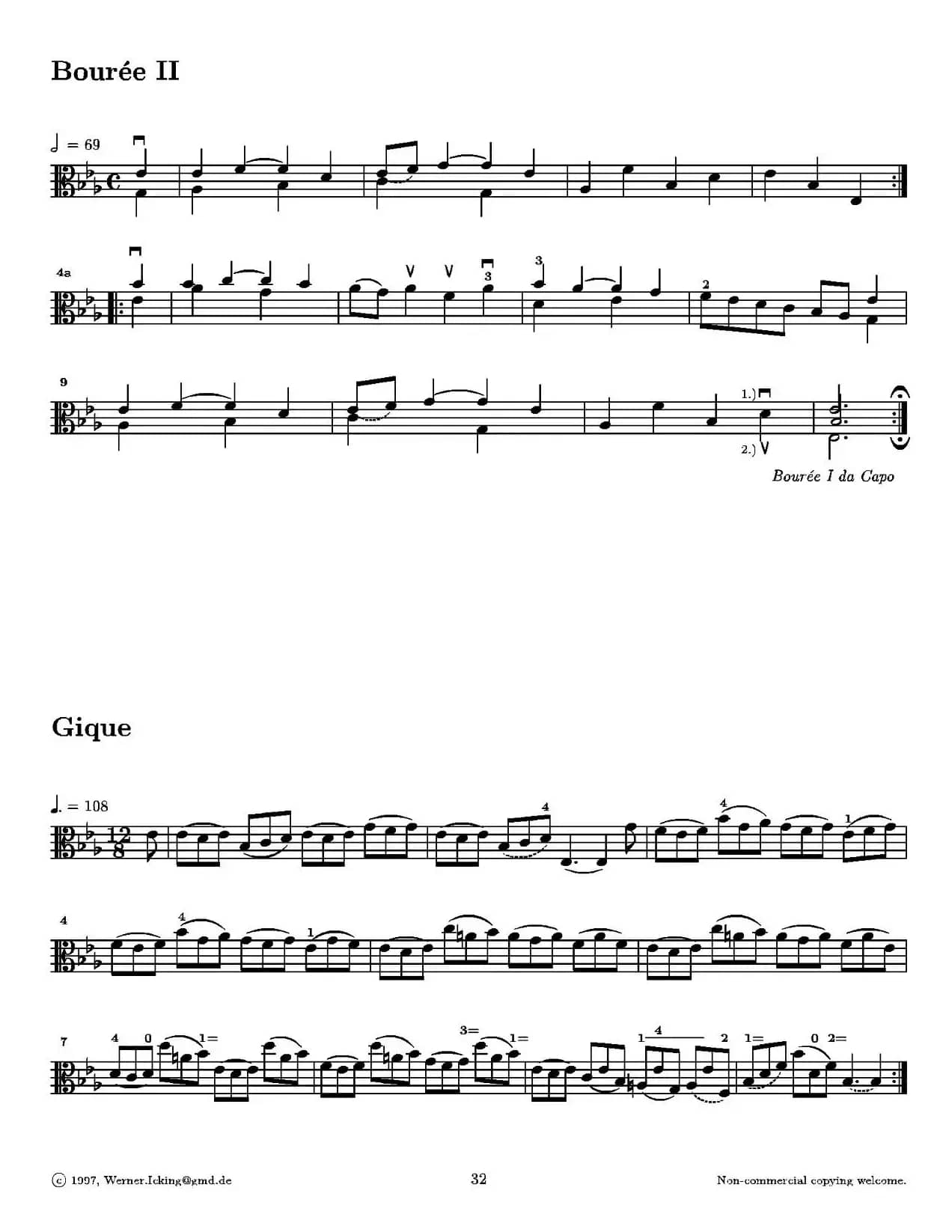 巴赫《无伴奏组曲》Ⅳ（中提琴）