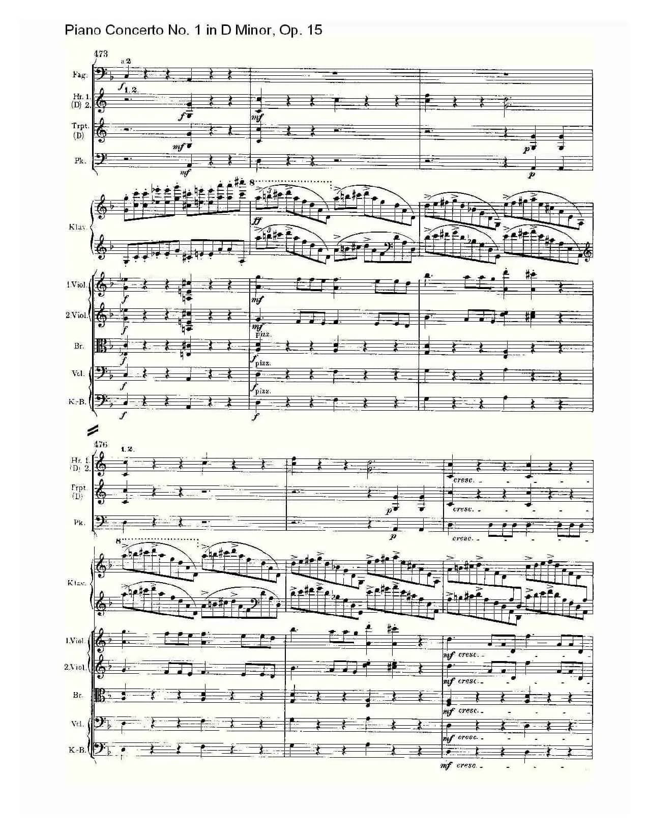 D小调钢琴第一协奏曲, Op.15第一乐章（二）