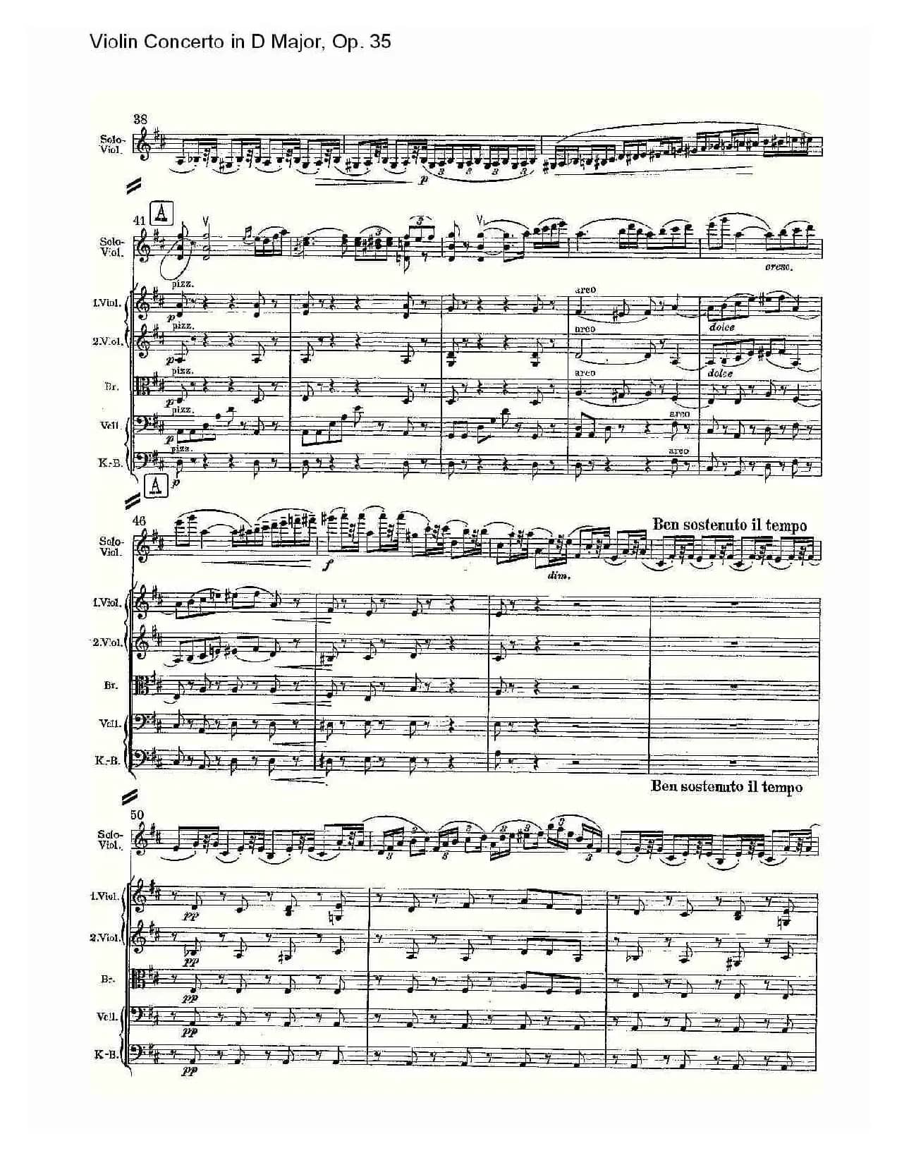 D大调小提琴协奏曲, Op.35第一乐章（一）