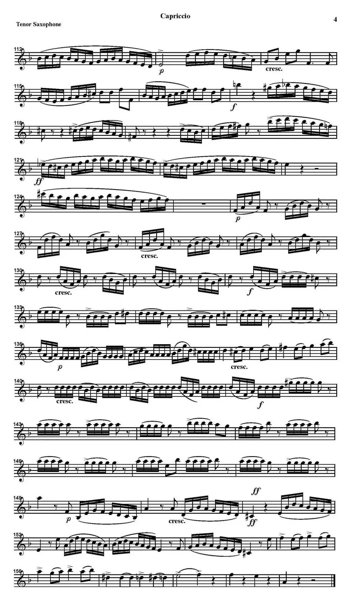 CAPRICCIO（四重奏·次中音萨克斯分谱）