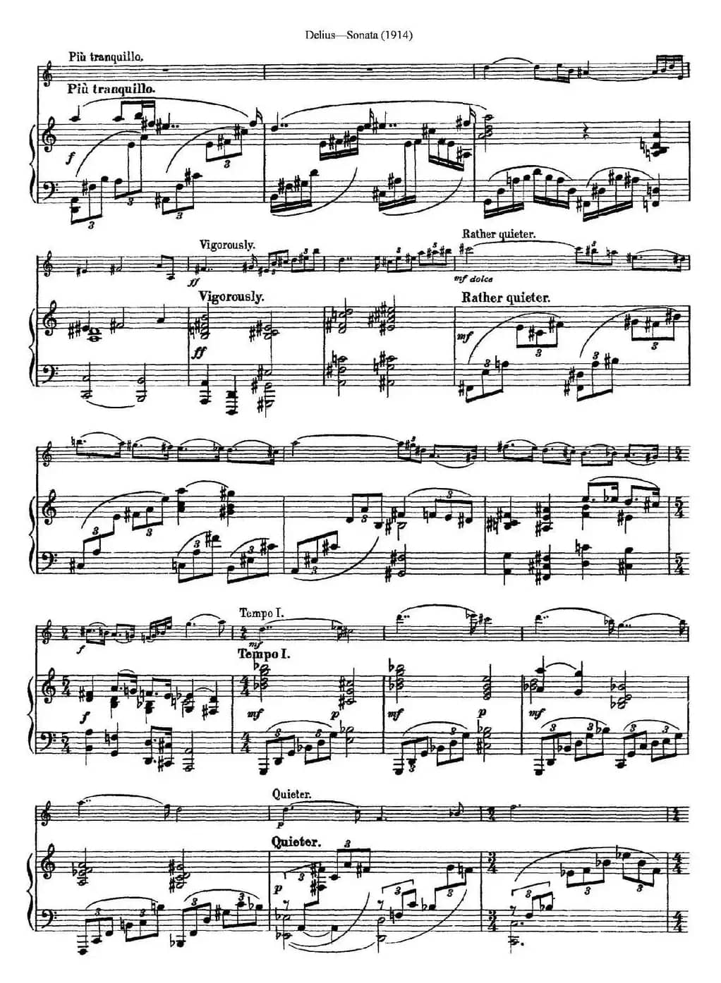 Delius Sonata（小提琴+钢琴伴奏）