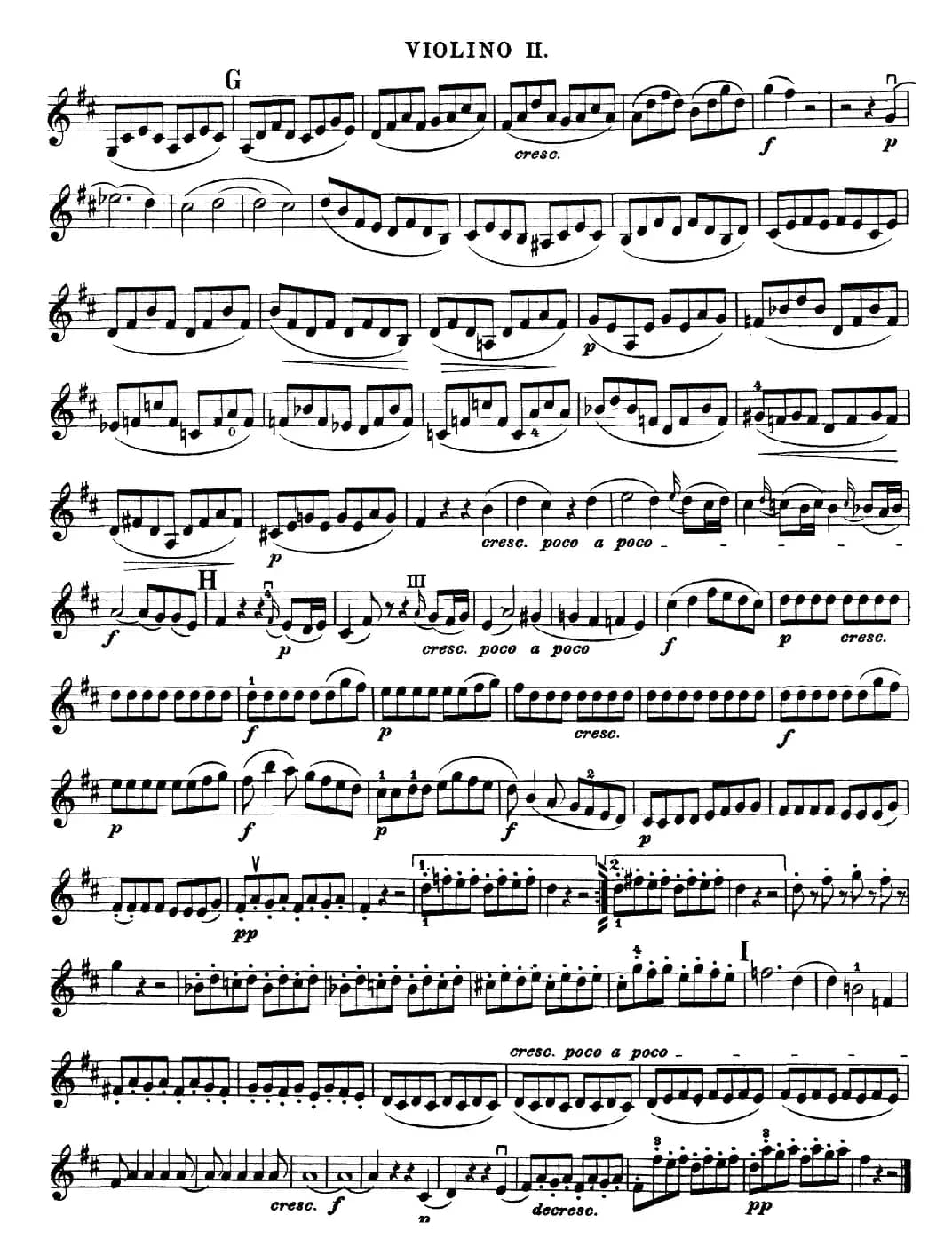 Mozart《Quartet No.20 in D Major,K.499》（Violin 2分谱）