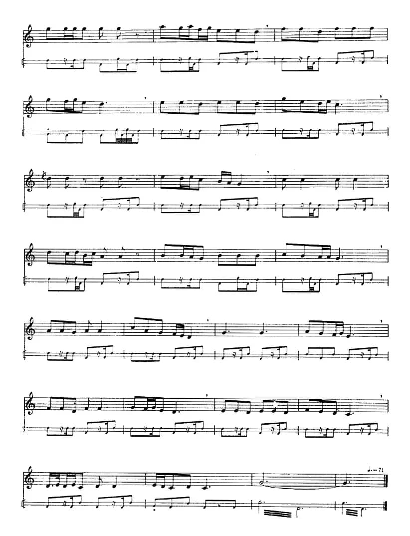 十二木卡姆：Ⅸ 巴雅特木卡姆 443——450（主旋律谱）