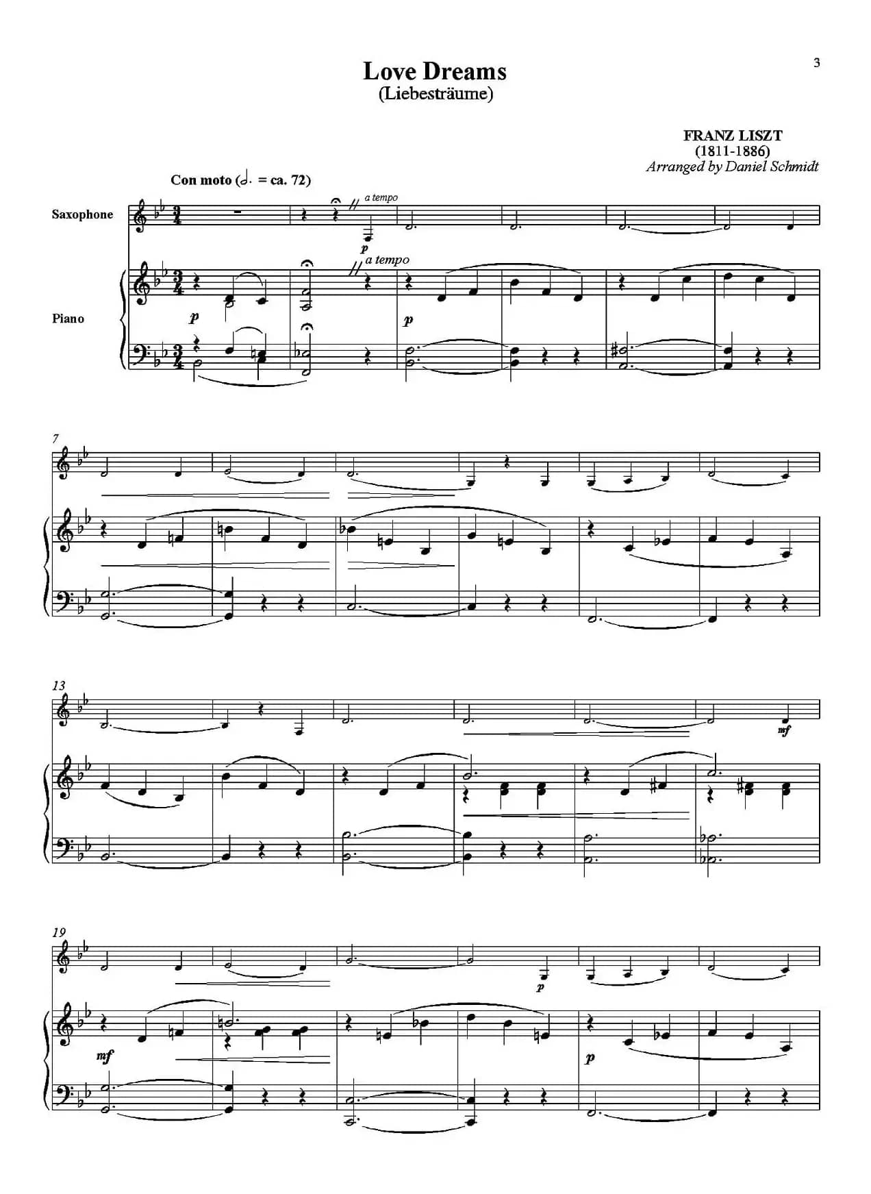 Love Dreams（萨克斯+钢琴伴奏）