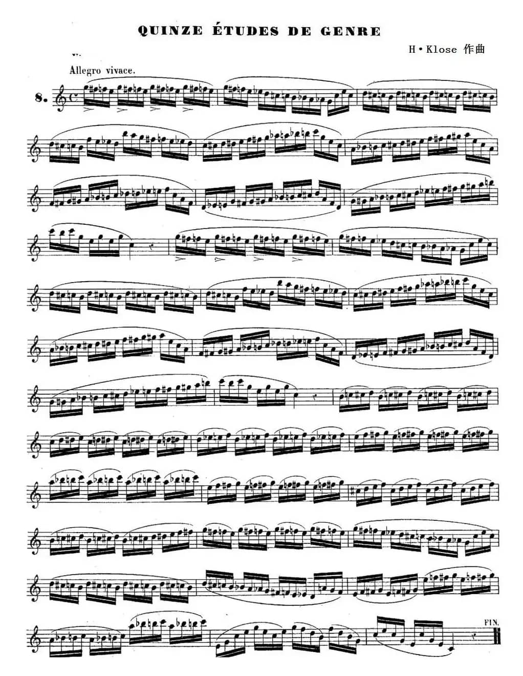 H·Klose练习曲（Quinze etudes de genre—8）