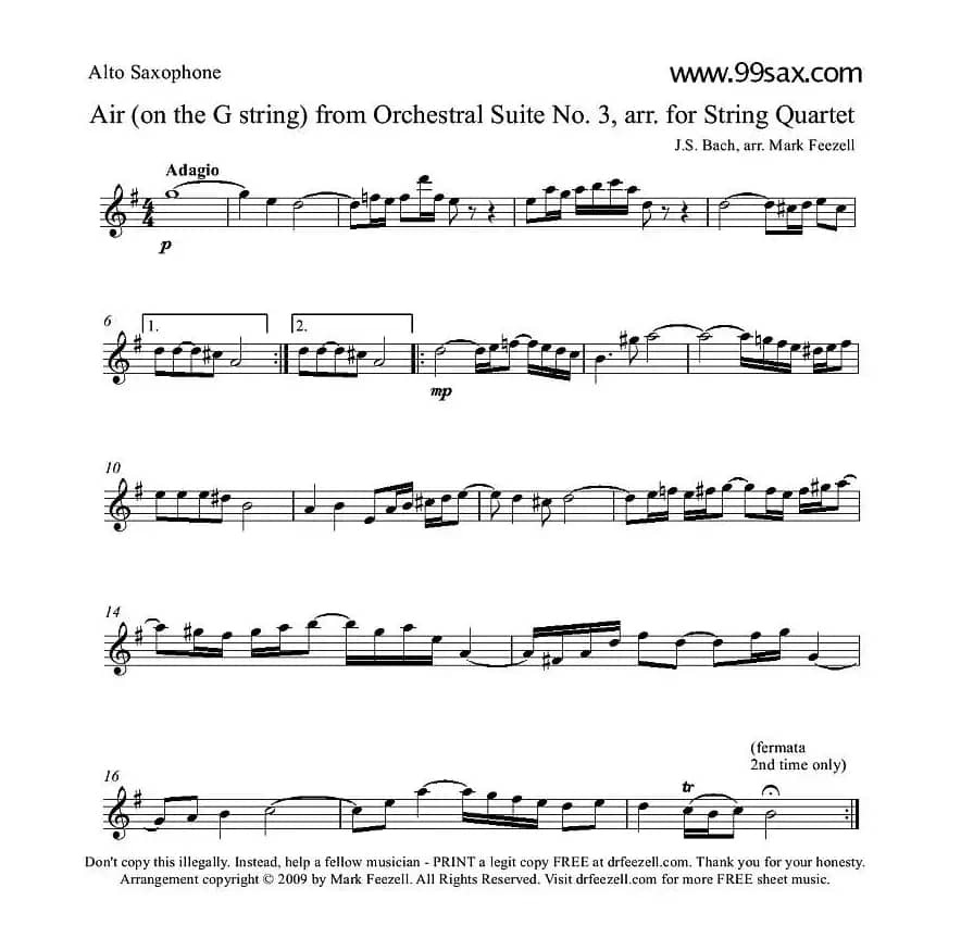 中音萨克斯G大调练习曲一首