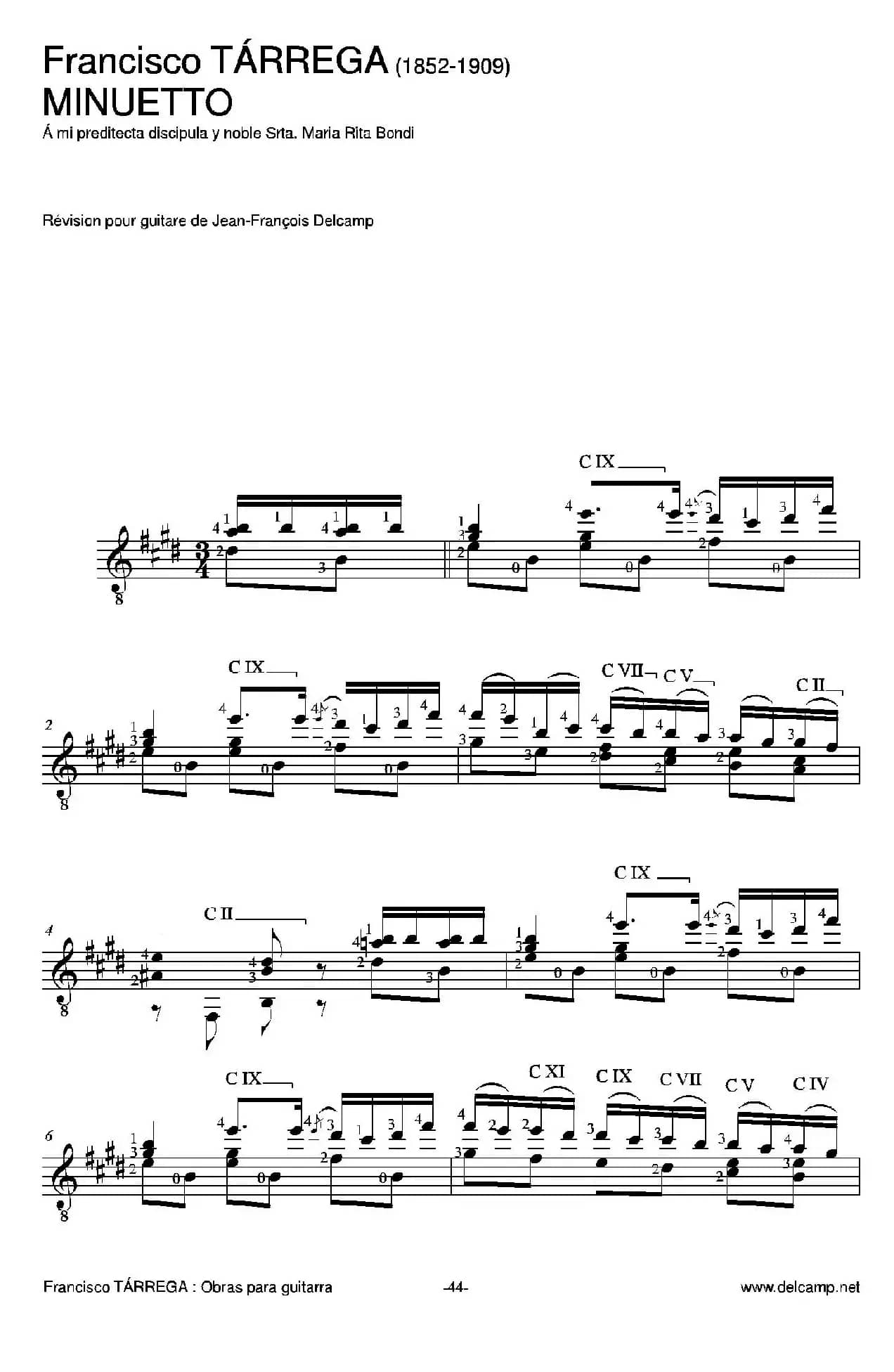 《塔雷加作品全集》第3部分（古典吉他）