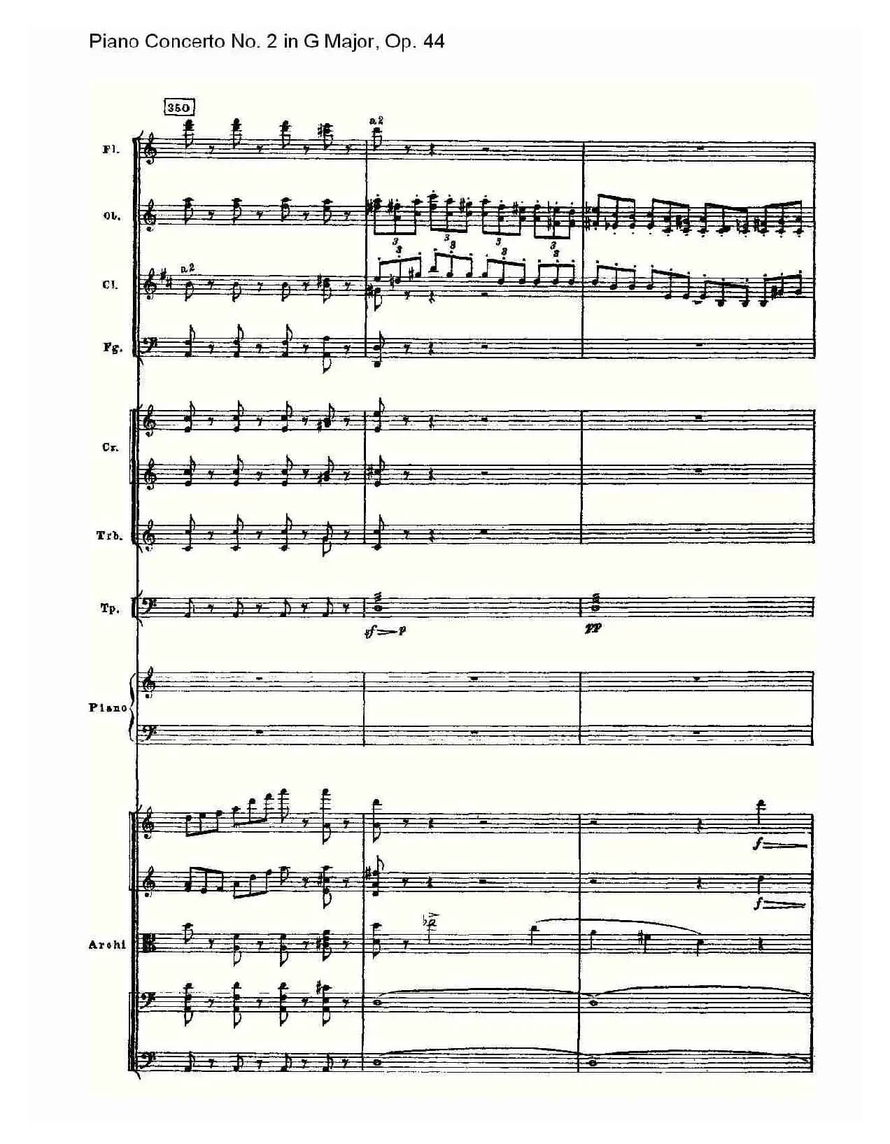 G大调第二钢琴协奏曲, Op.44第一乐章（二）
