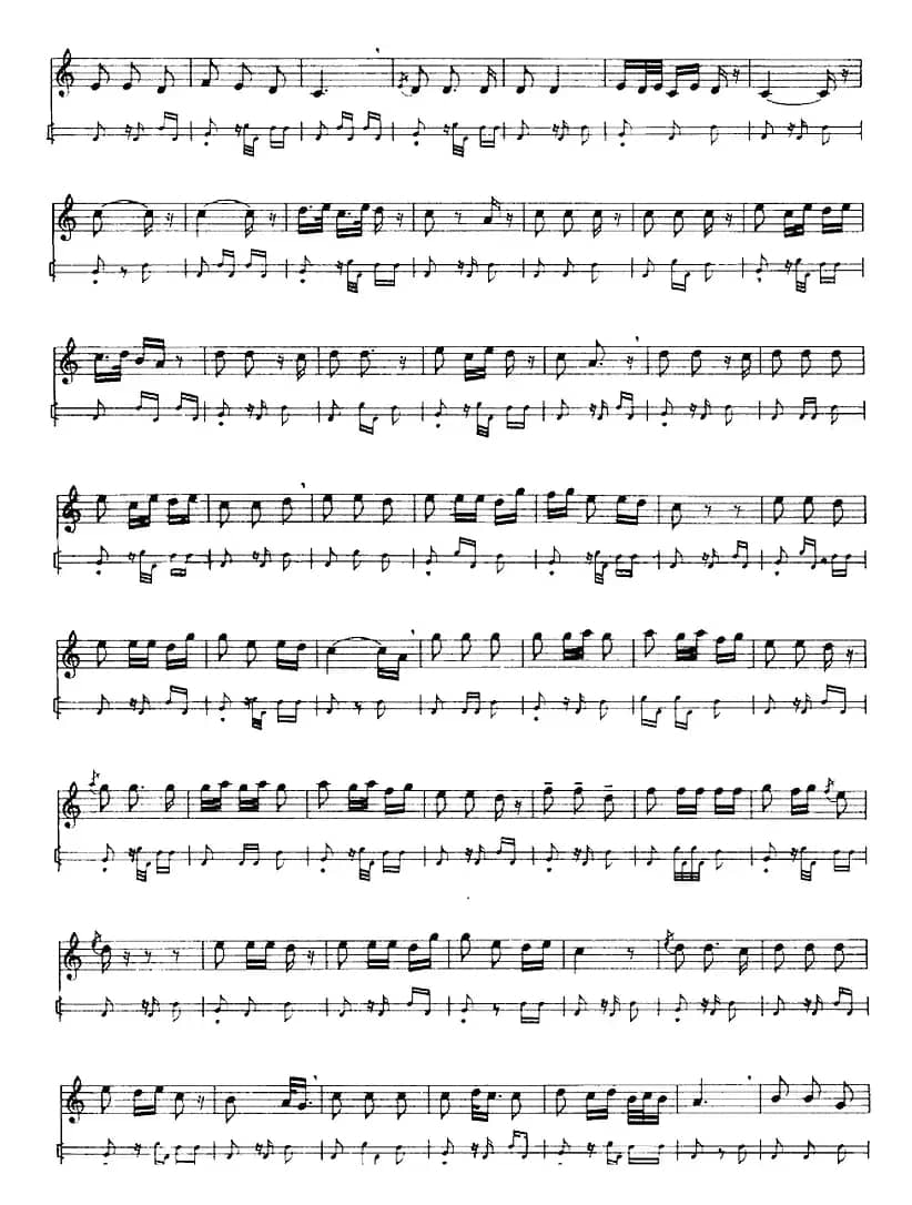 十二木卡姆：Ⅱ 且比亚特木卡姆 72——82（主旋律谱）