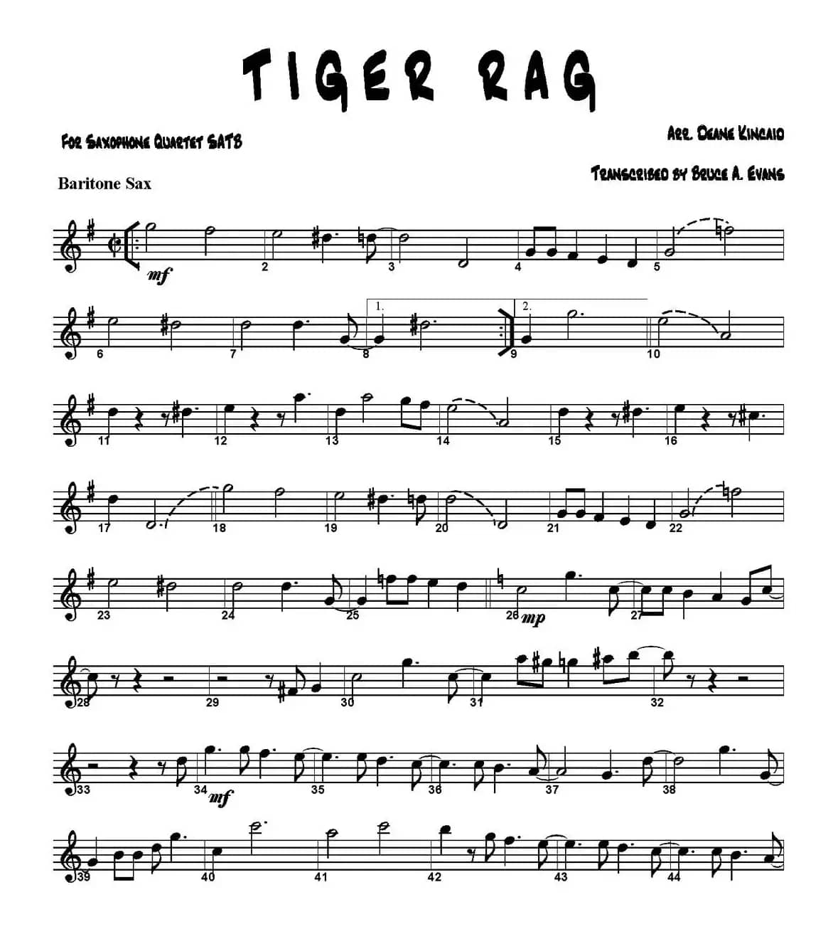TIGER RAG（四重奏）