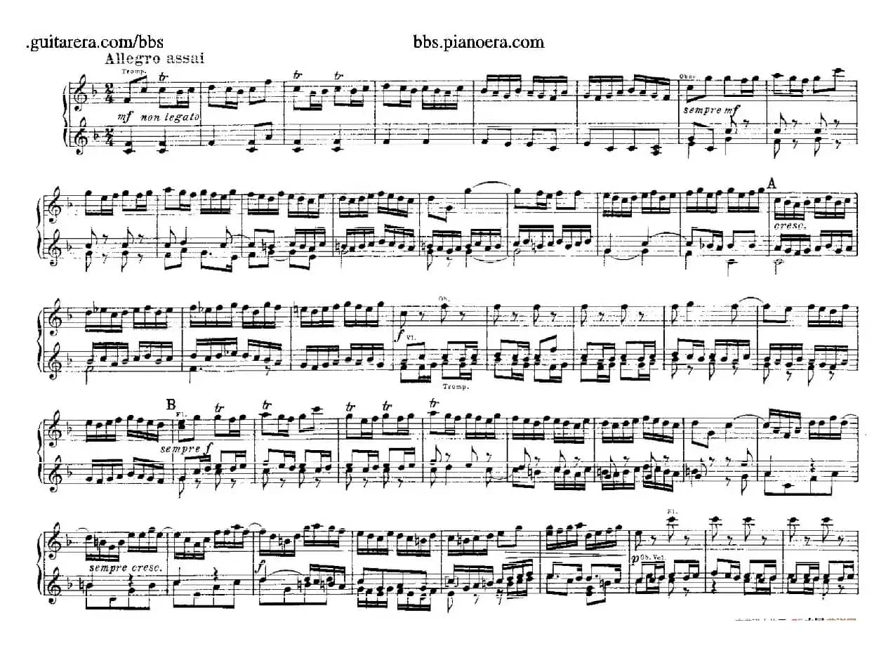 Brandenburg Concerto No.2 in F Major BWV.1047(F大调第二勃兰登堡协奏曲·四手联弹版)