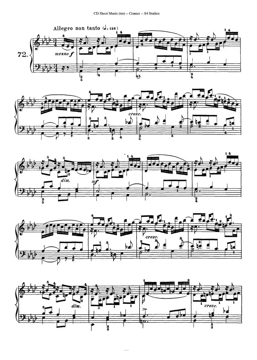 Cramer - 84 exercices（71—75）（克拉莫84首钢琴练习曲）