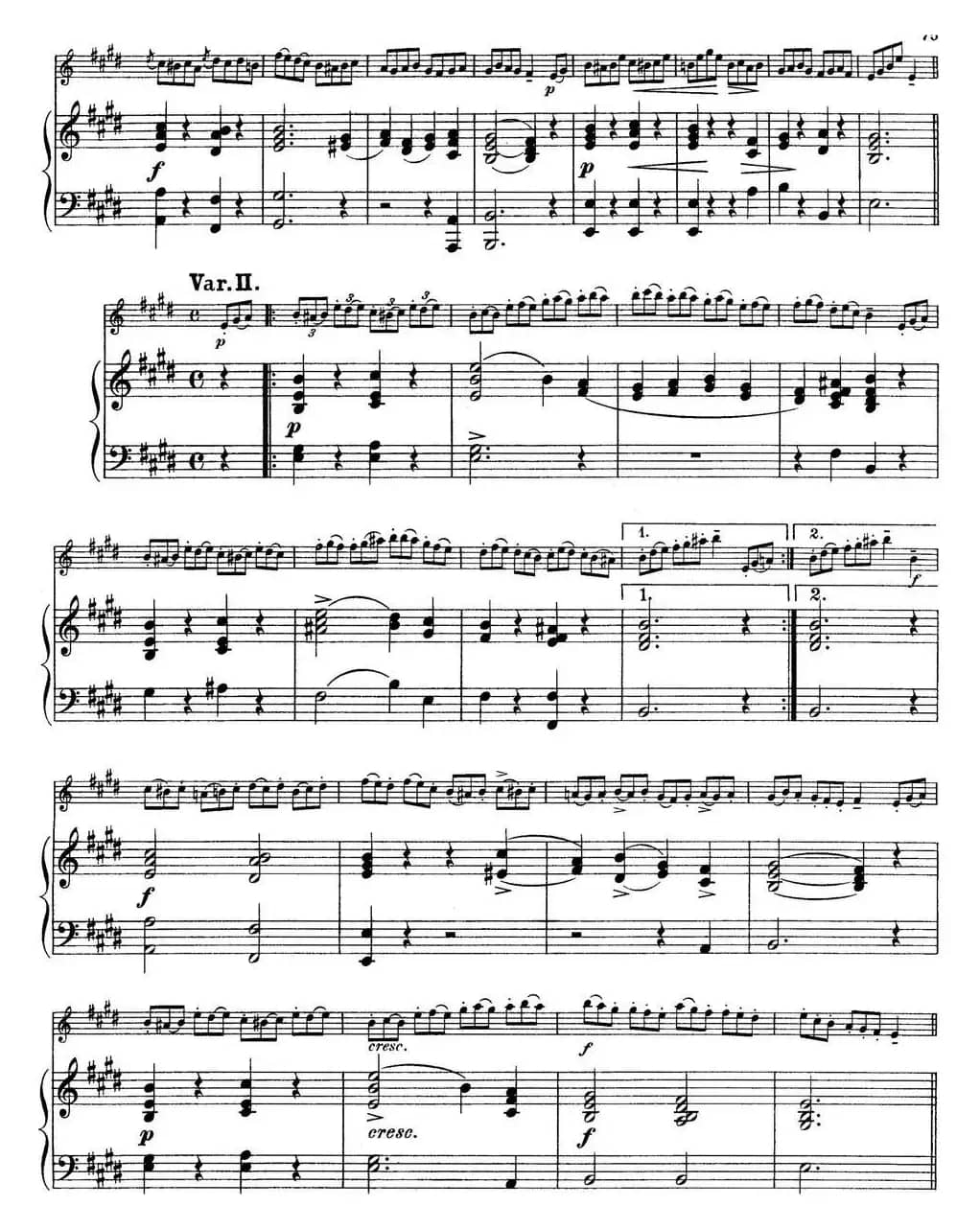 25首小提琴曲合集：Theme with Variations.（ADOLF GRUNWALD.Op.7，No.3）（小提琴+钢琴伴奏）