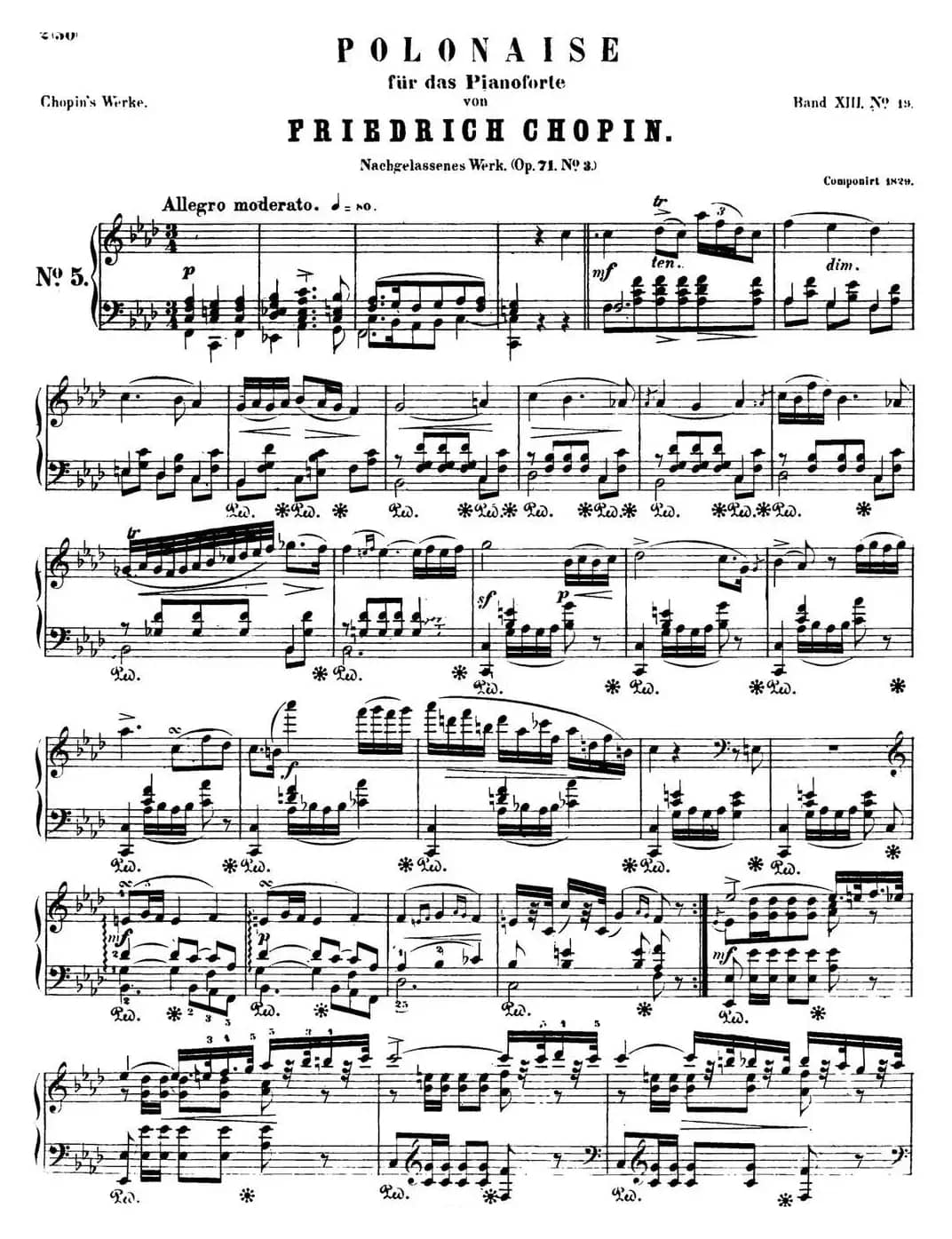 肖邦 波兰舞曲 Op.posth.71 No.3 f小调