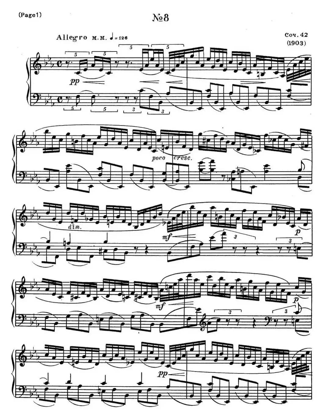 斯克里亚宾8首钢琴练习曲 Op42（No.8 Alexander Scriabin Etudes）