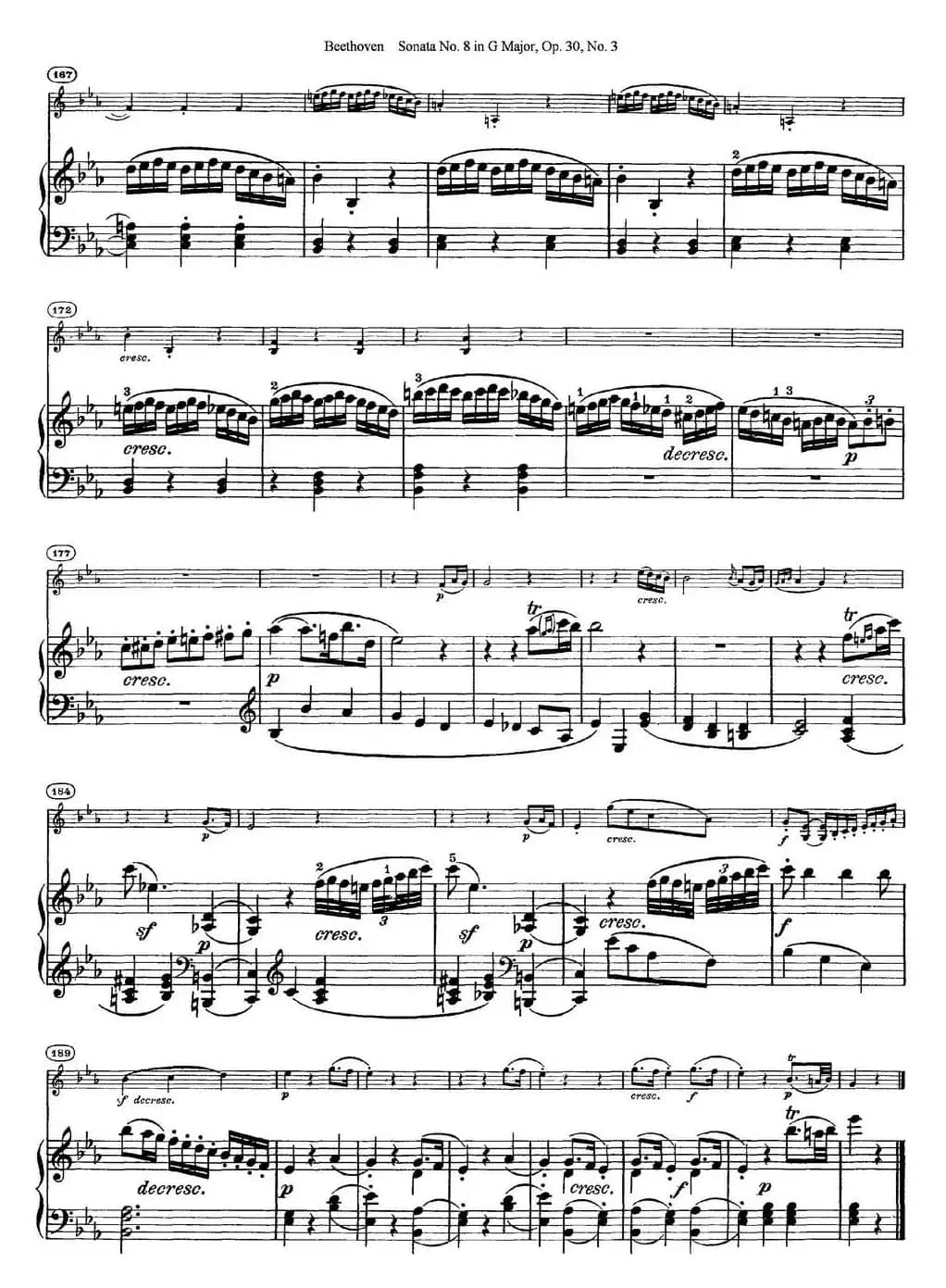 Violin Sonata No.8 in G Major Op.30 No.3（小提琴+钢琴伴奏）