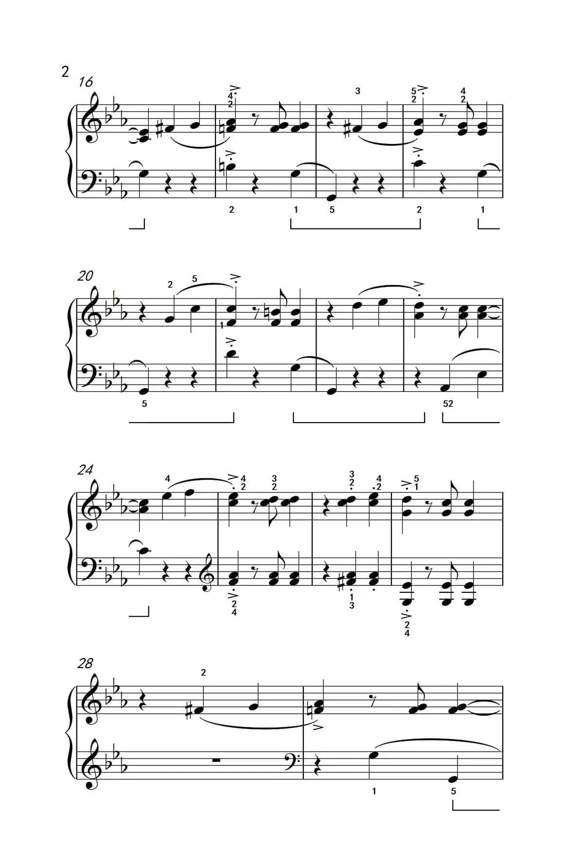 黑眼睛（约翰·汤普森 成人钢琴教程 第三册）