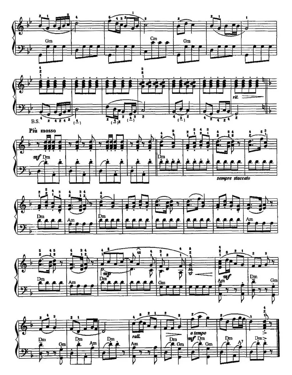 中国民歌手风琴曲集：41、采茶灯