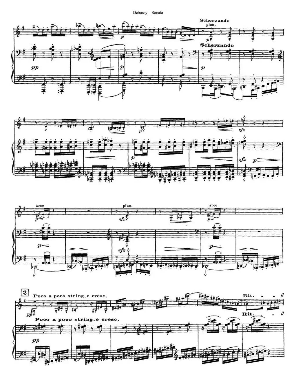 Debussy Sonata（小提琴+钢琴伴奏）