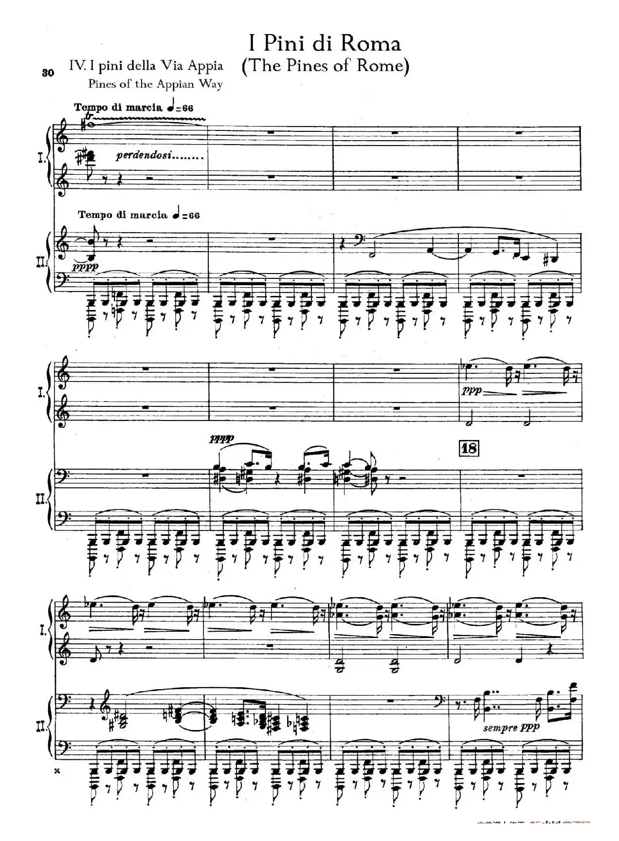 The Pines of Rome（交响诗《罗马的松树》·双钢琴）（第四部分：阿皮亚大道上的松树）