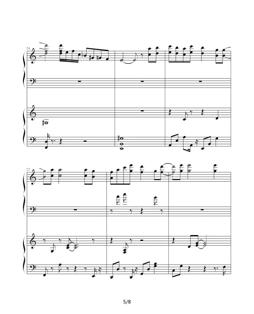 言い出せなくて（双钢琴）