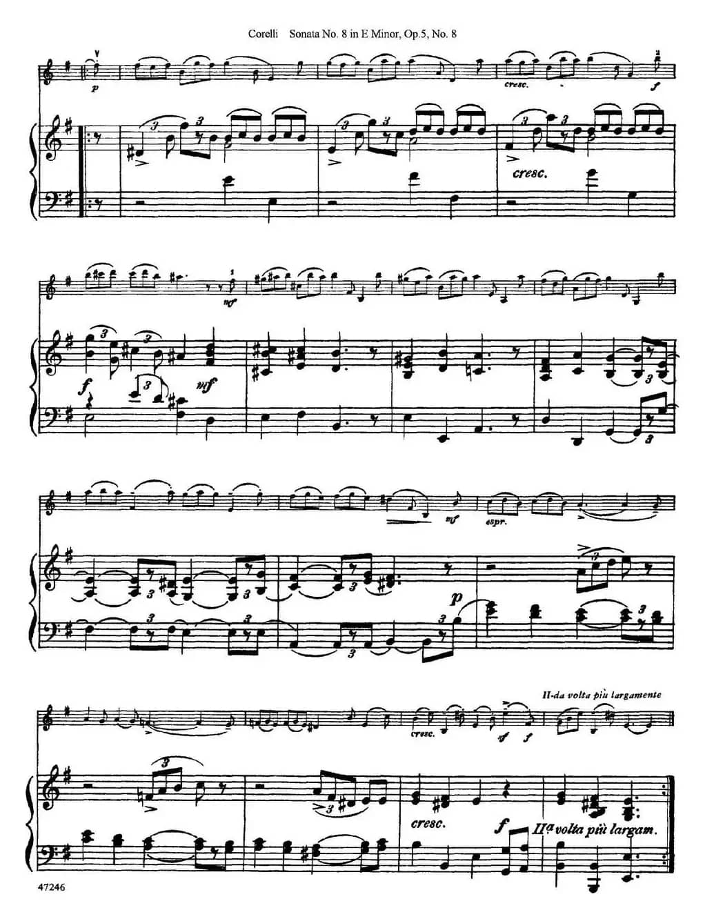 Sonata No.8 in E Minor Op.5 No.8（小提琴+钢琴伴奏）