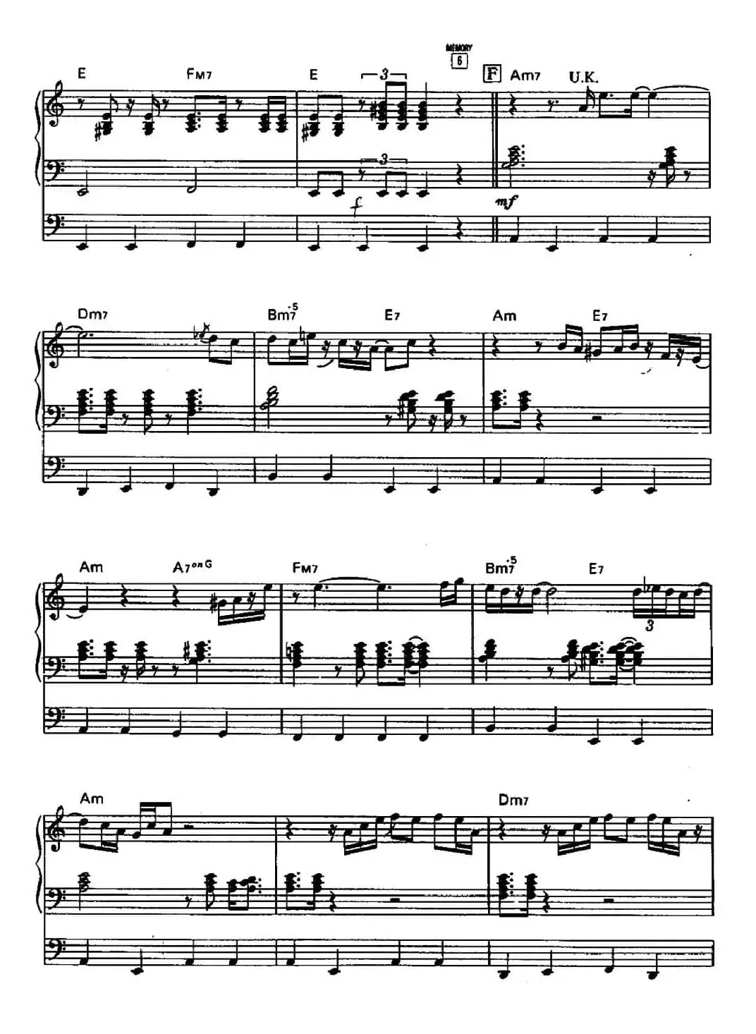 Riberutas（自由）（双排键电子琴谱）