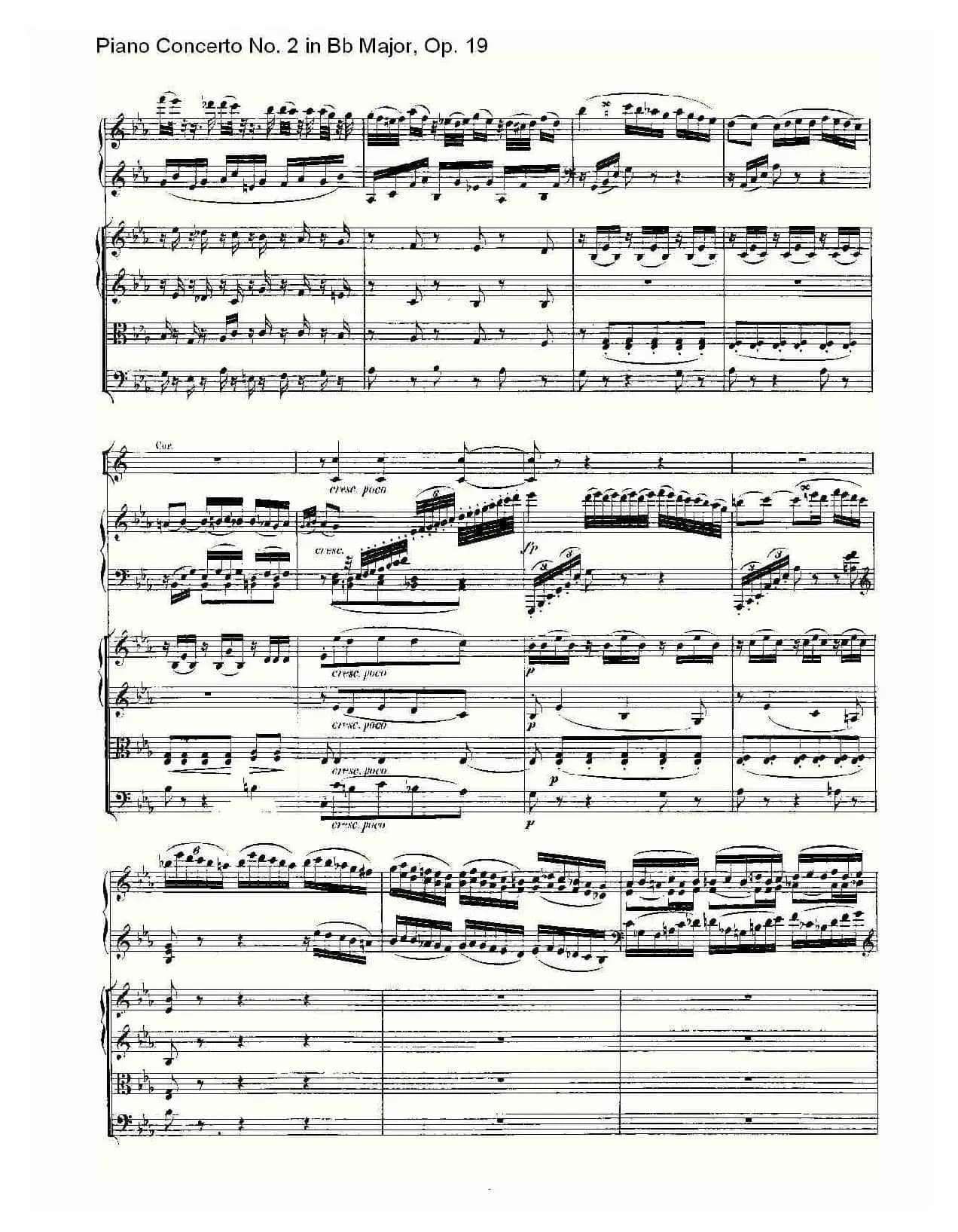 Bb大调钢琴第二协奏曲 Op. 19 第二乐章