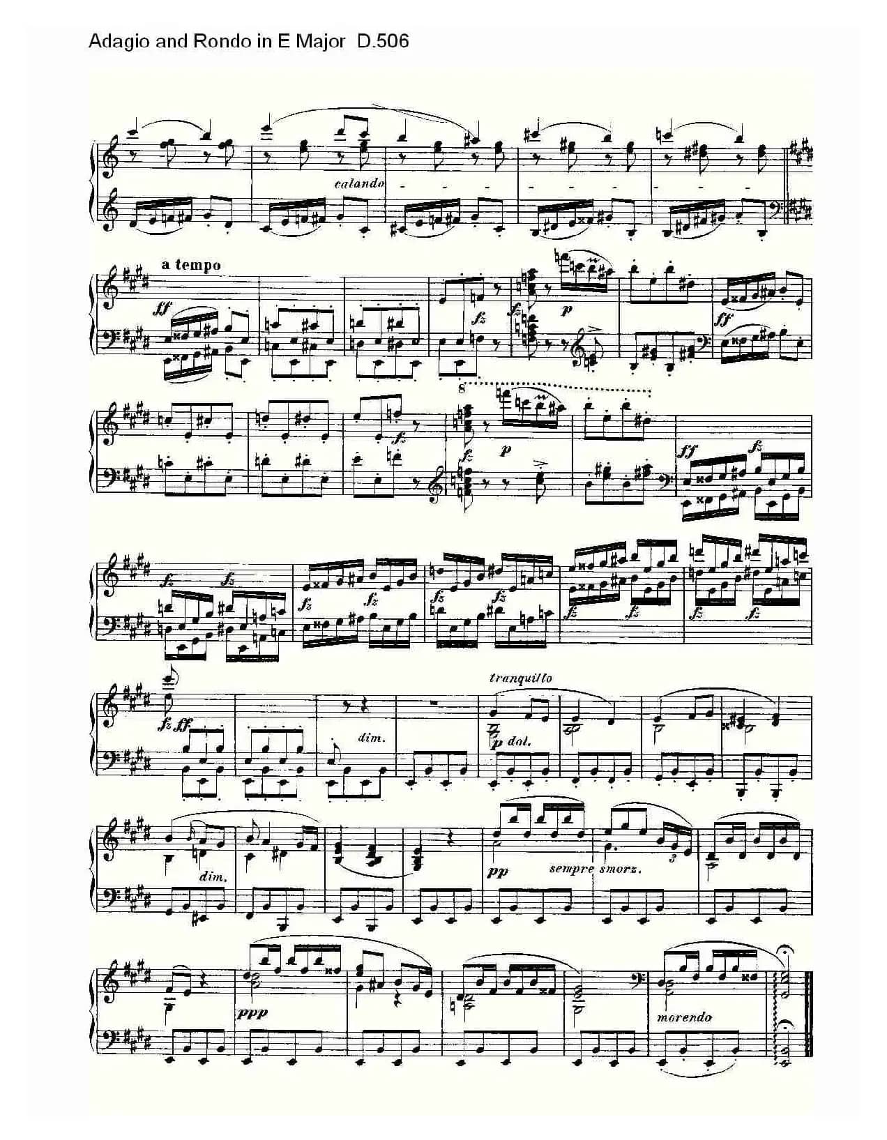 Adagio and Rondo in E Major D.506（E大调柔板回旋曲 D.506）