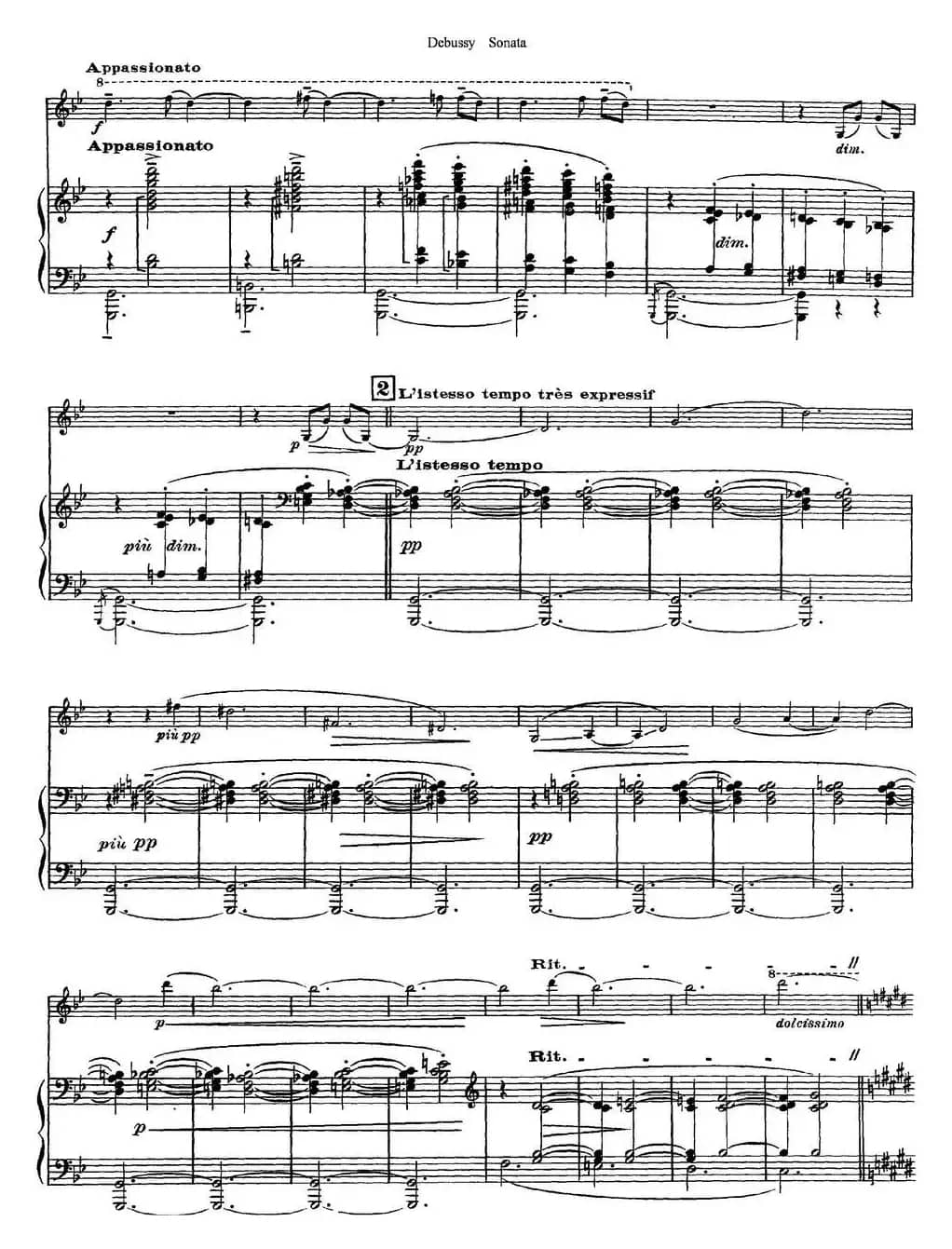 Debussy Sonata（小提琴+钢琴伴奏）