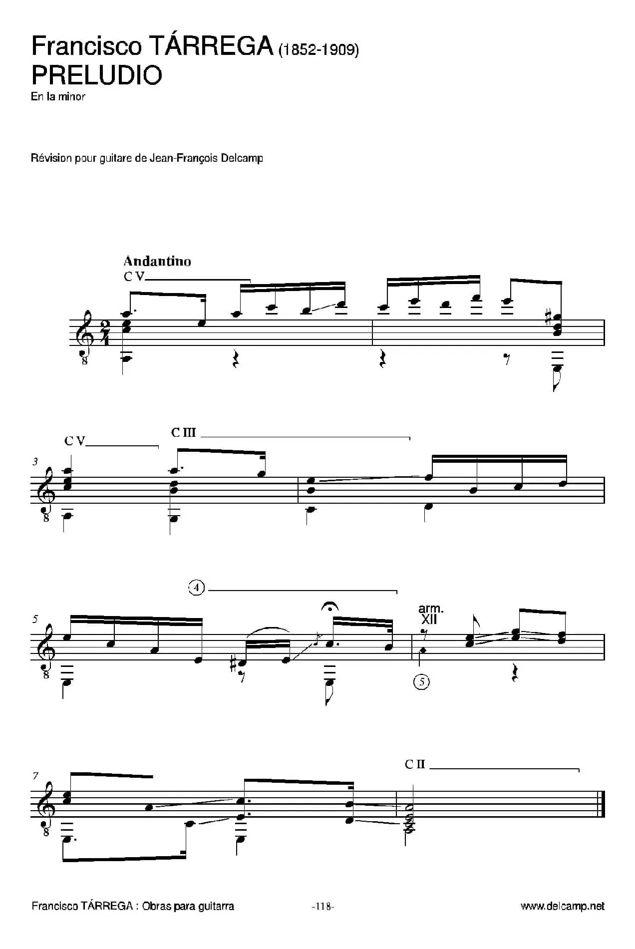 《塔雷加作品全集》第7部分（古典吉他）
