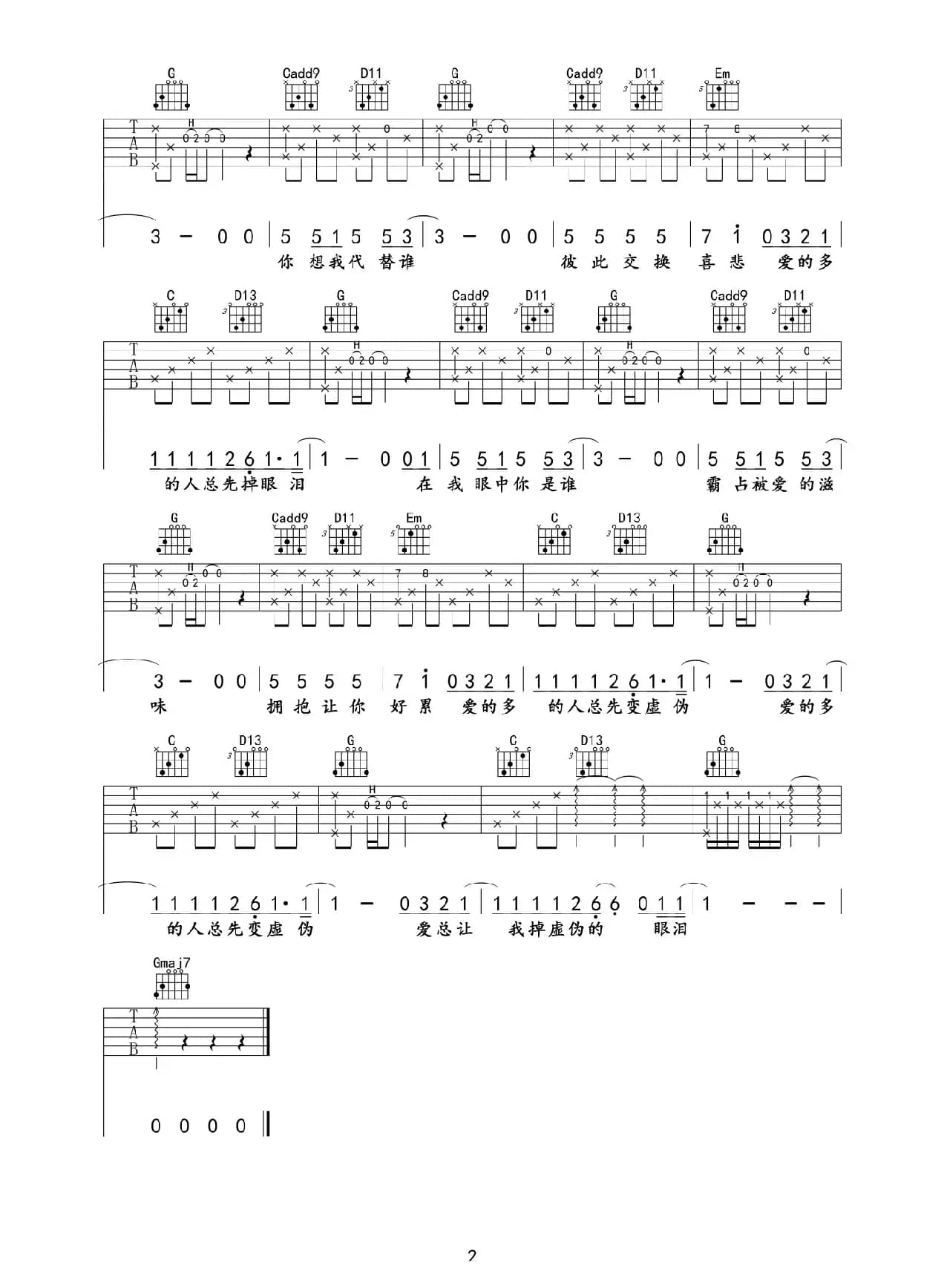 谁（又又吉他制作版）