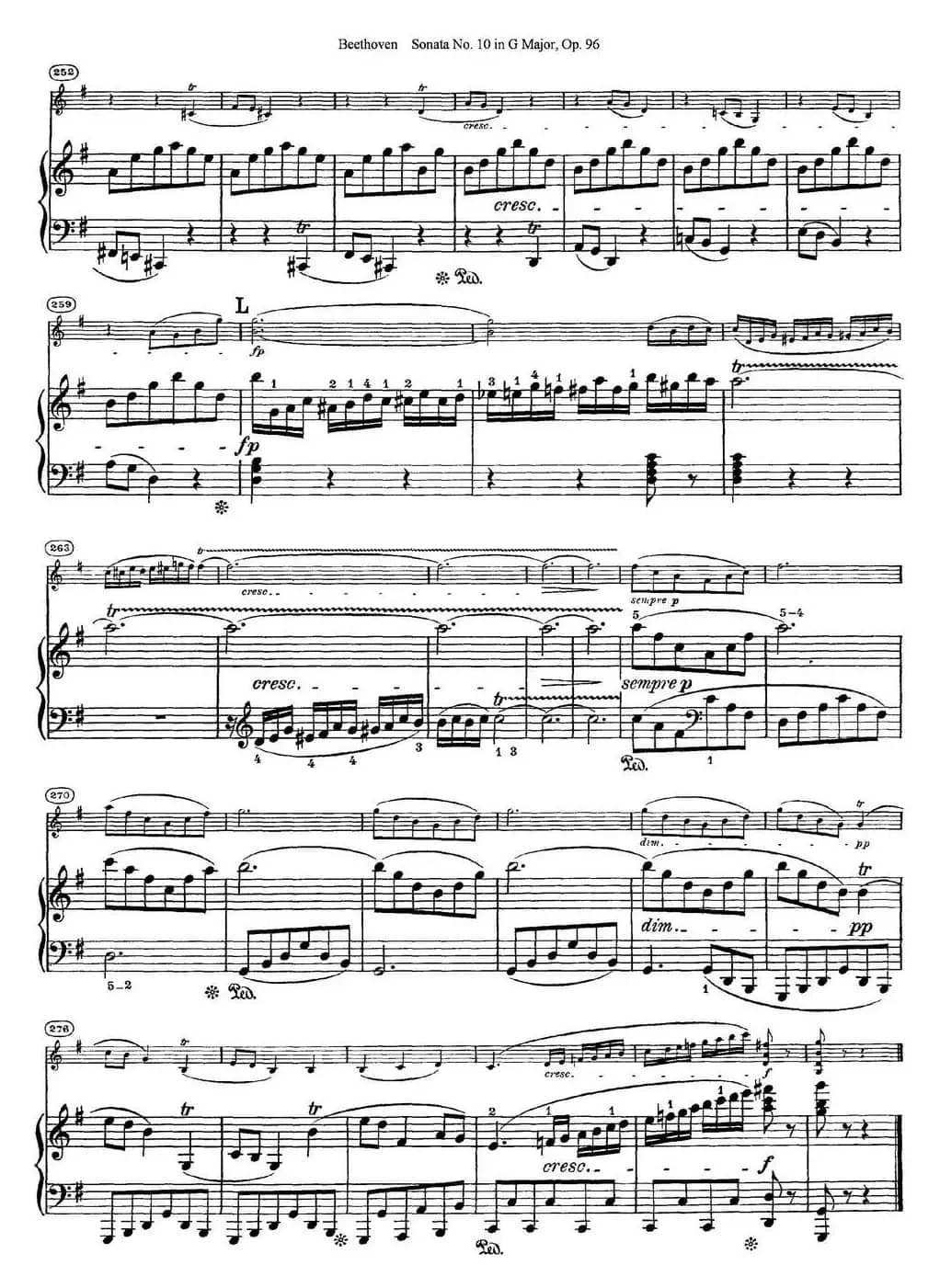 Violin Sonata No.10 in G Major Op.96（小提琴+钢琴伴奏）
