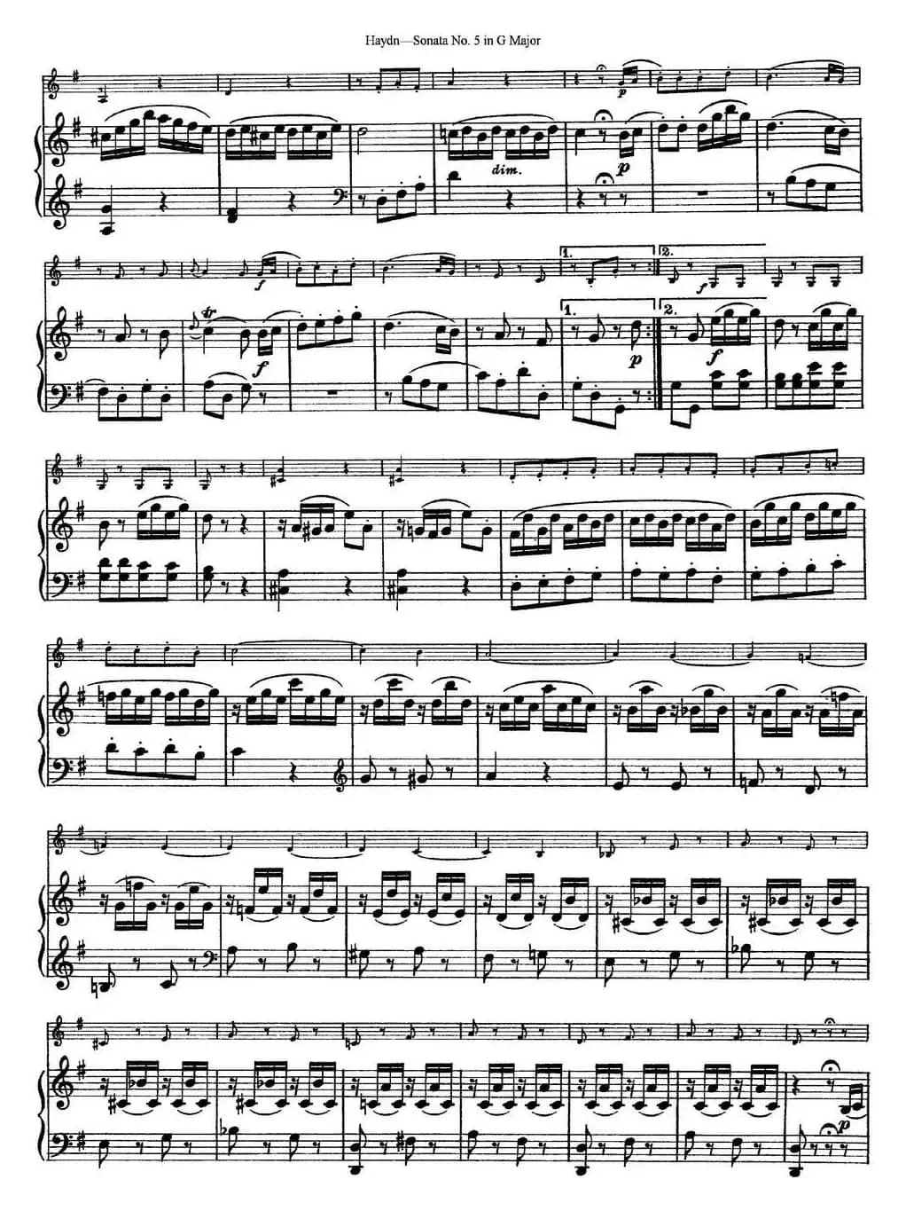 Violin Sonata No.5 in G Major（小提琴+钢琴伴奏）