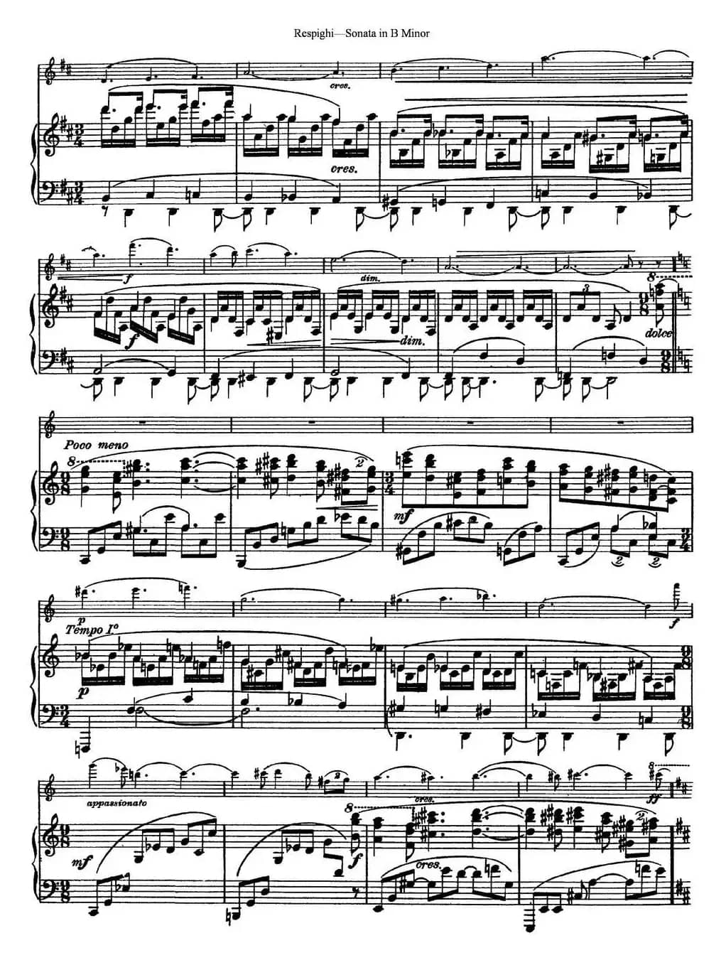 Violin Sonata in B Minor（小提琴+钢琴伴奏）