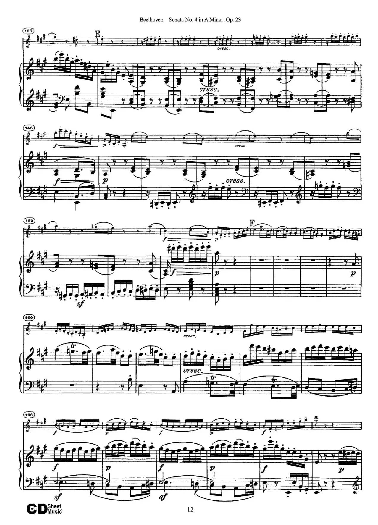 A小调第四小提琴奏鸣曲（Sonata No.4 in A Minor Op.23）（小提琴+钢琴伴奏）