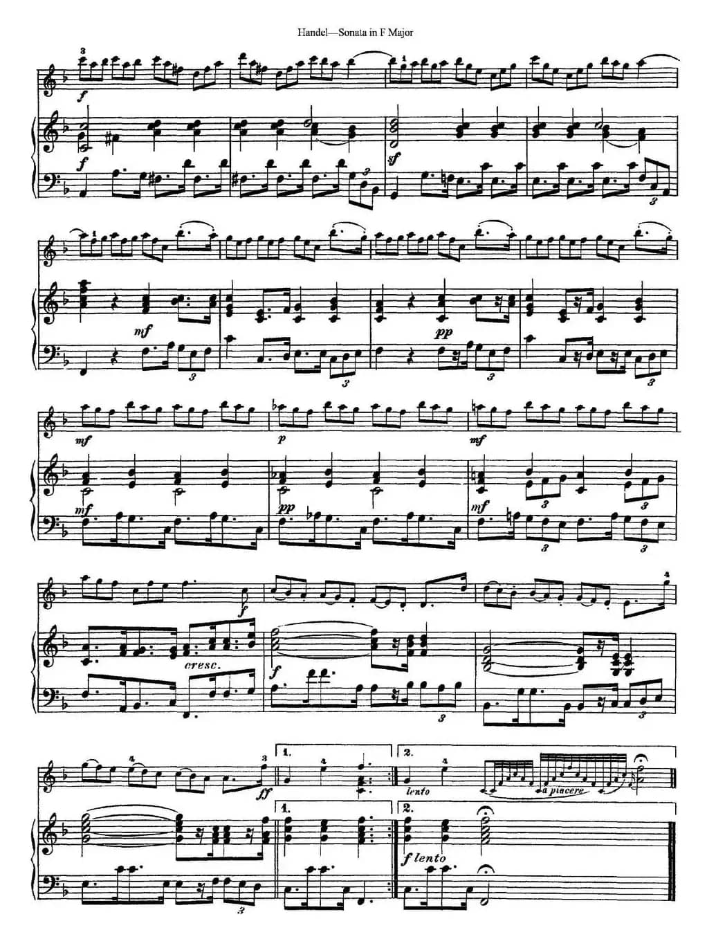 Violin Sonata No.3 in F major（小提琴+钢琴伴奏）