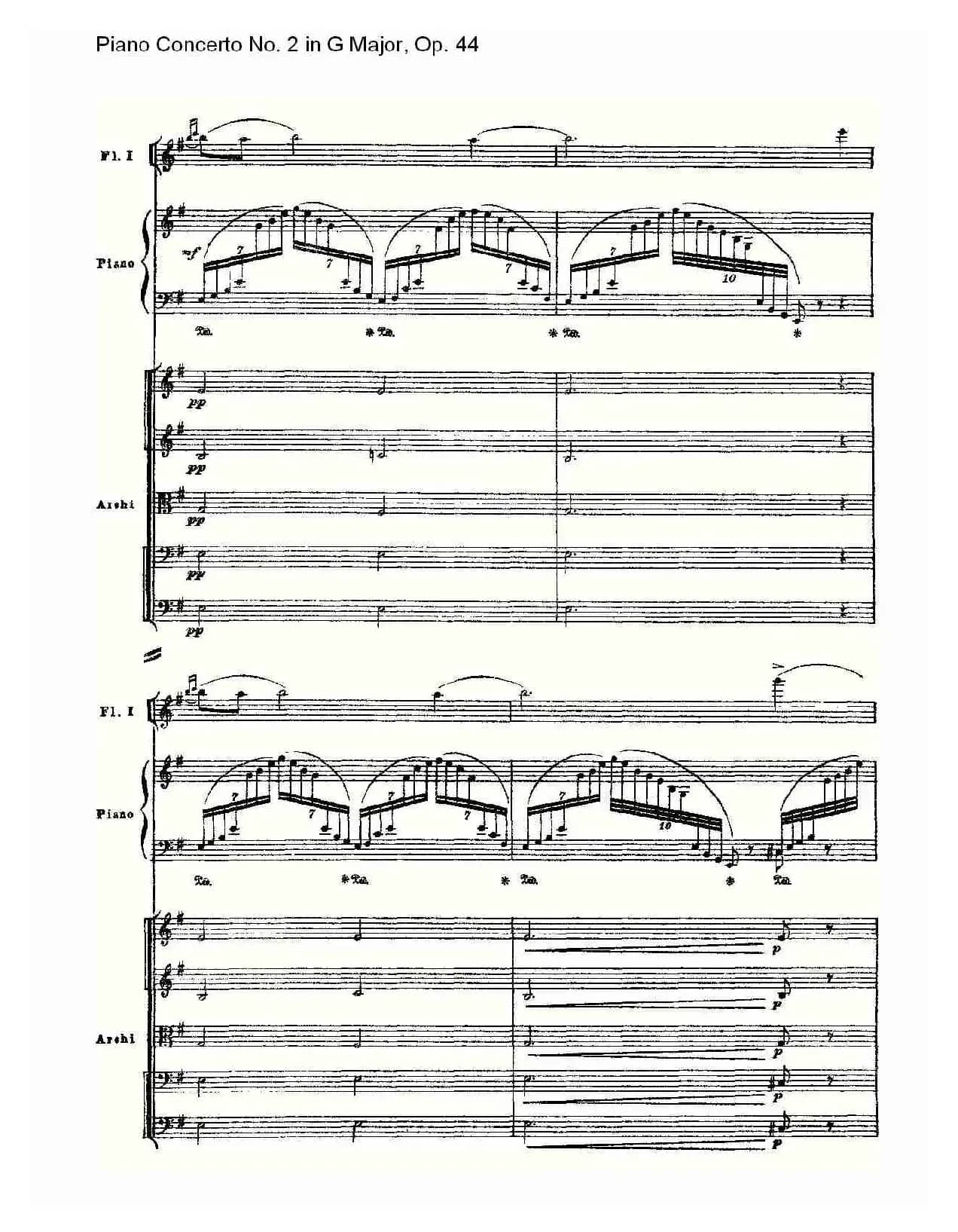 G大调第二钢琴协奏曲, Op.44第一乐章（一）