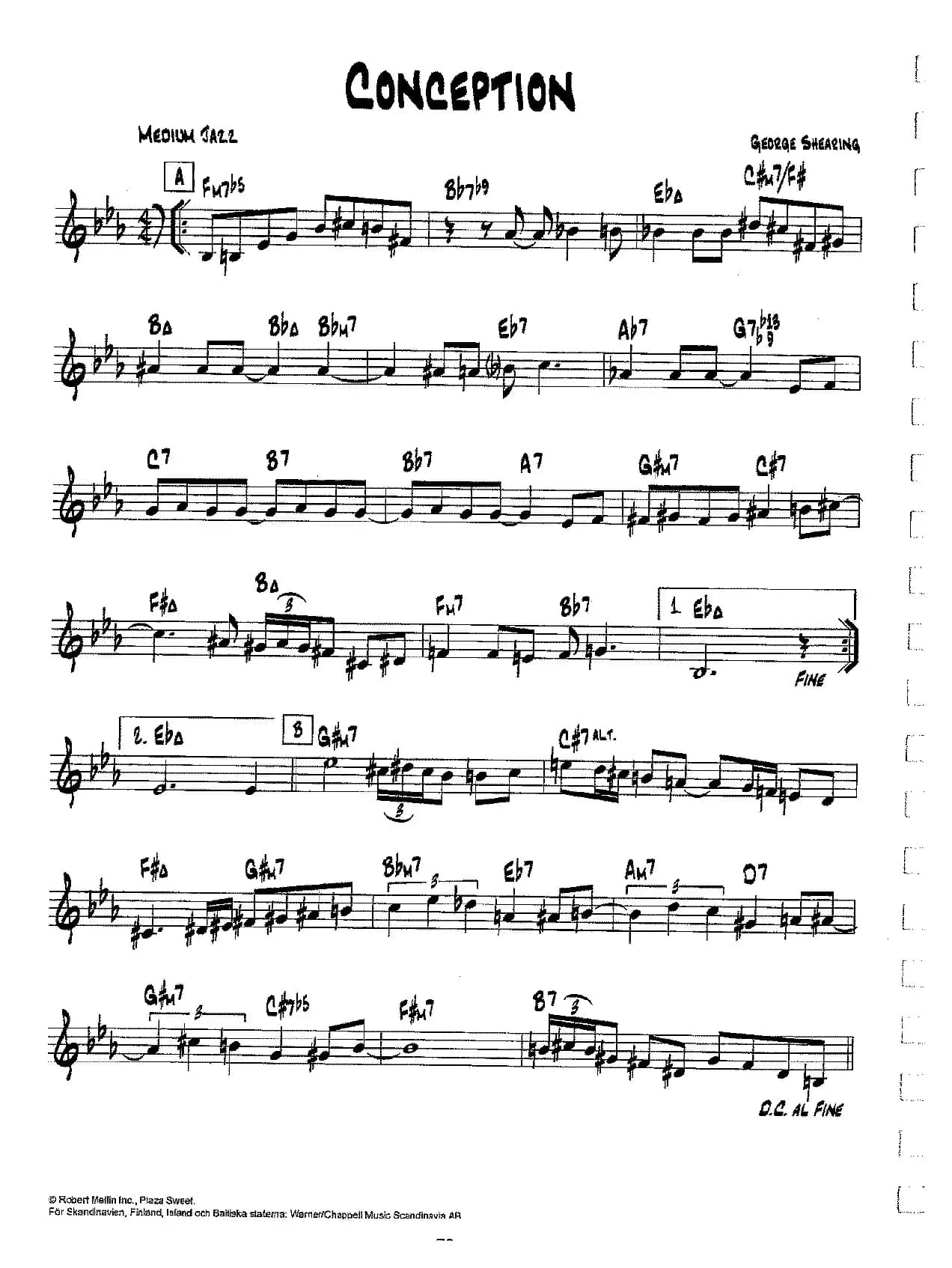 降B爵士乐谱：CONCEPTION