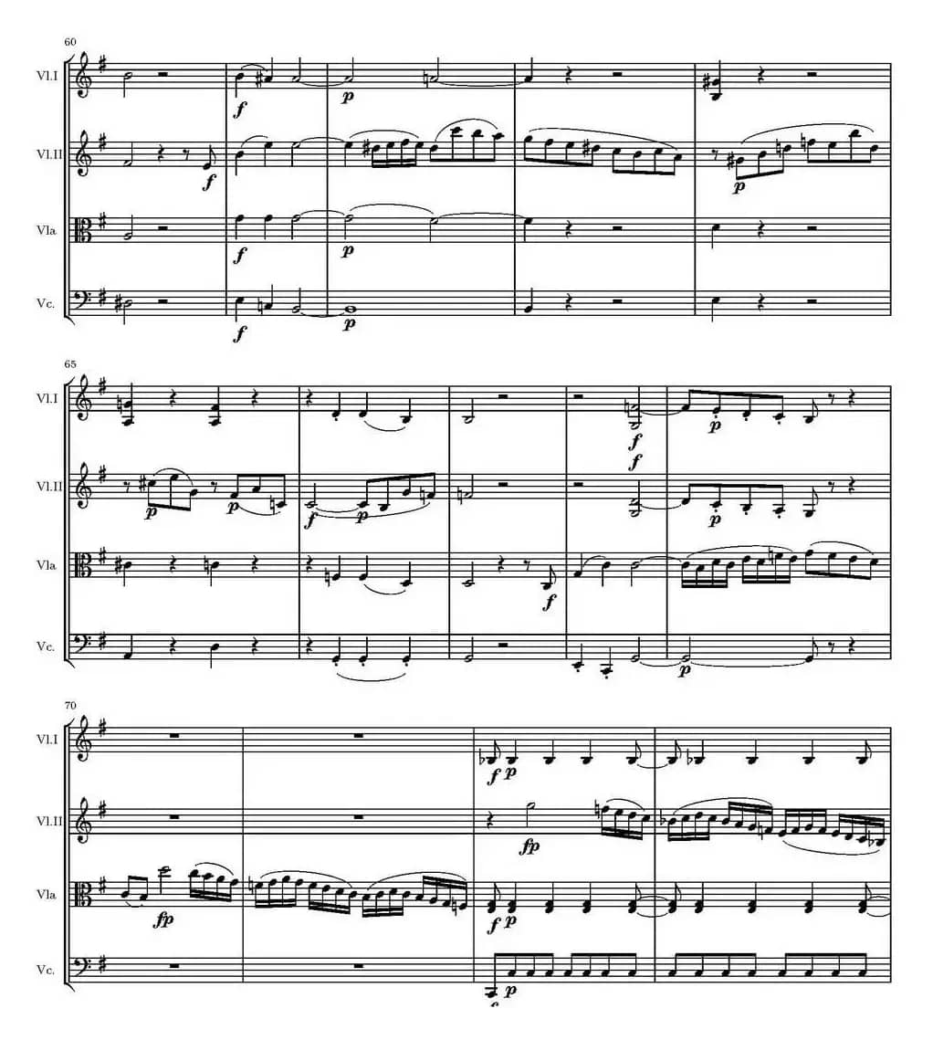 String Quartet KV.387（G大调弦乐四重奏）