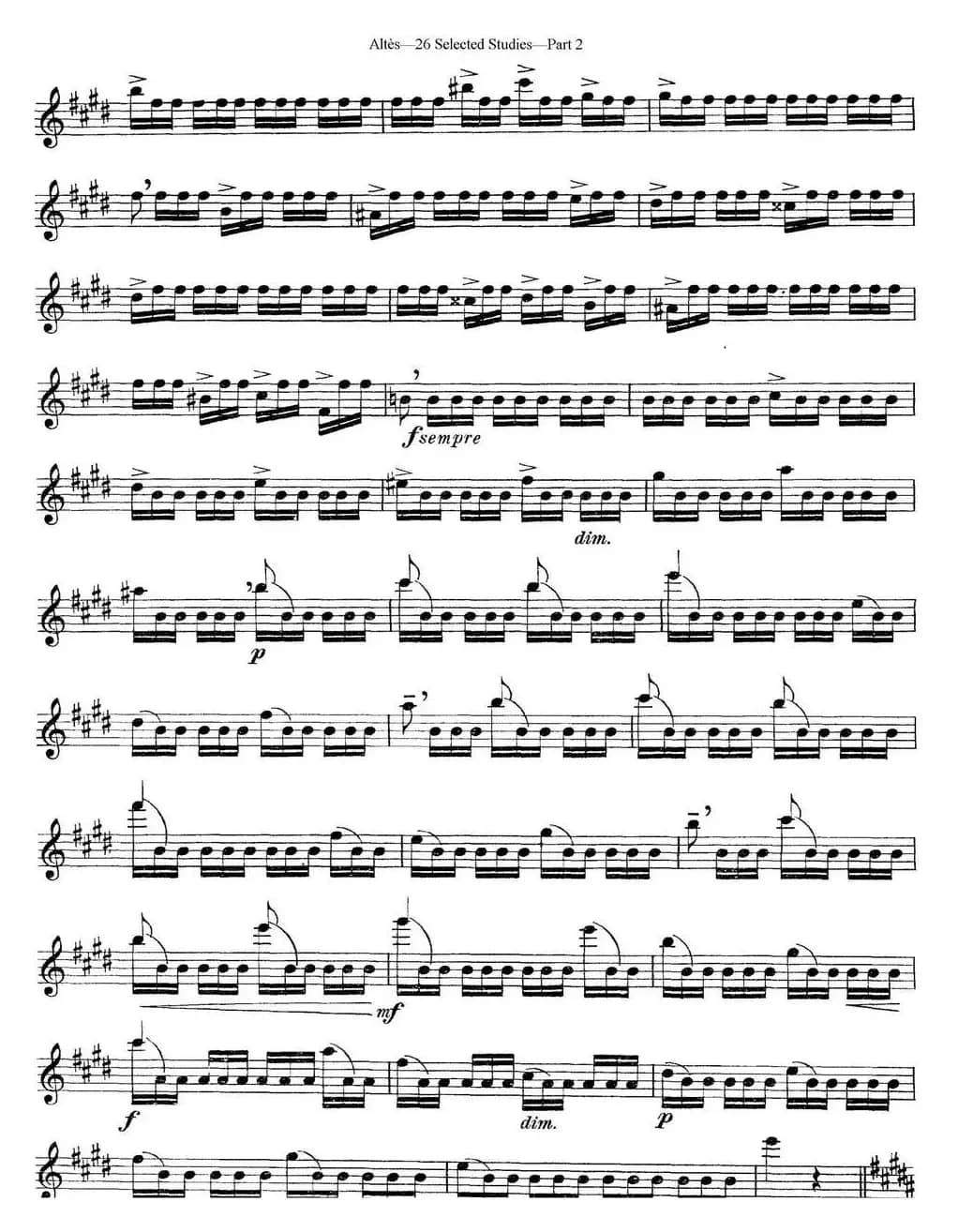 阿尔泰斯26首精选长笛练习曲（NO.19）