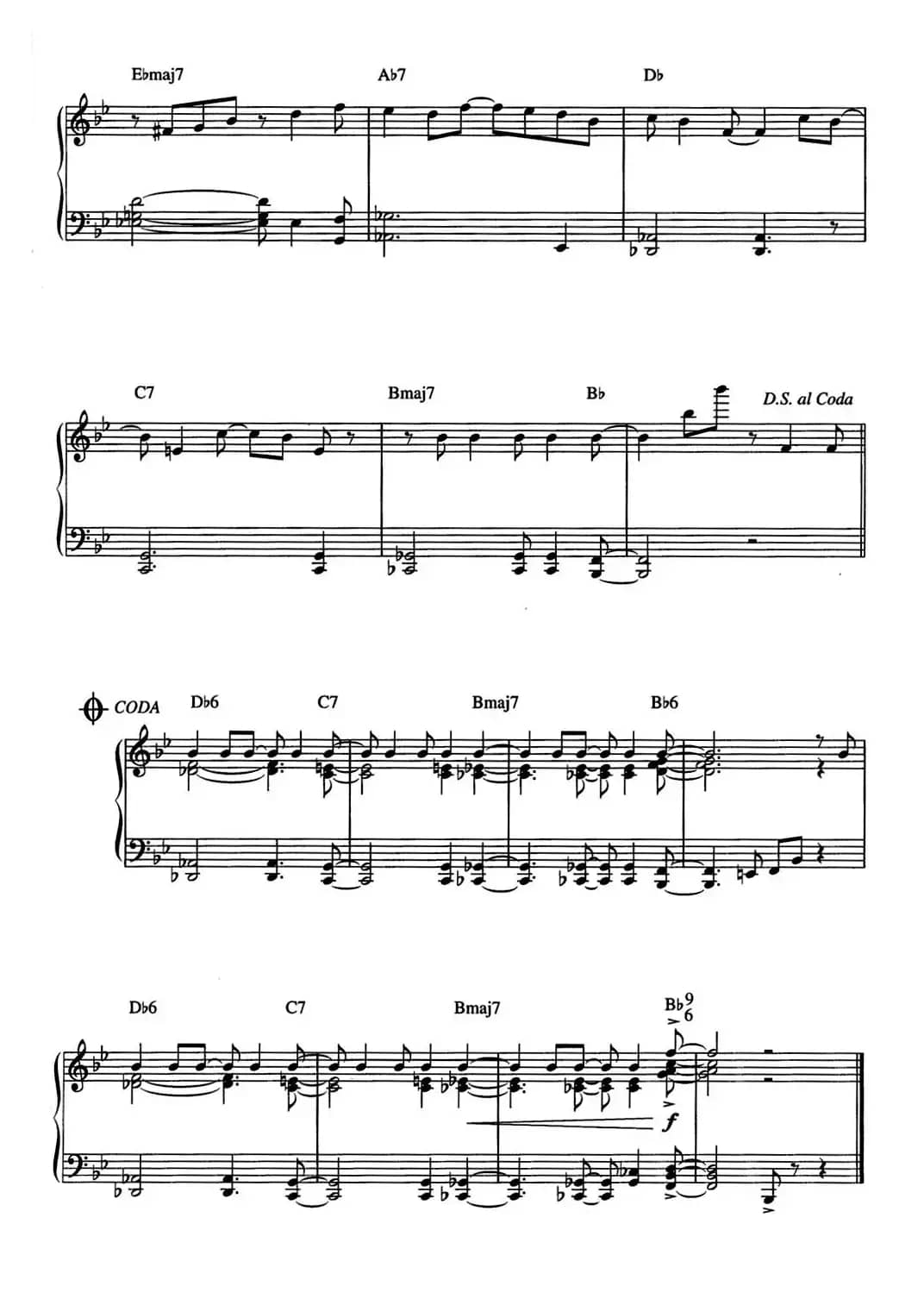 One Note Samba（samba de uma nota so）（爵士钢琴酒吧独奏钢琴谱）