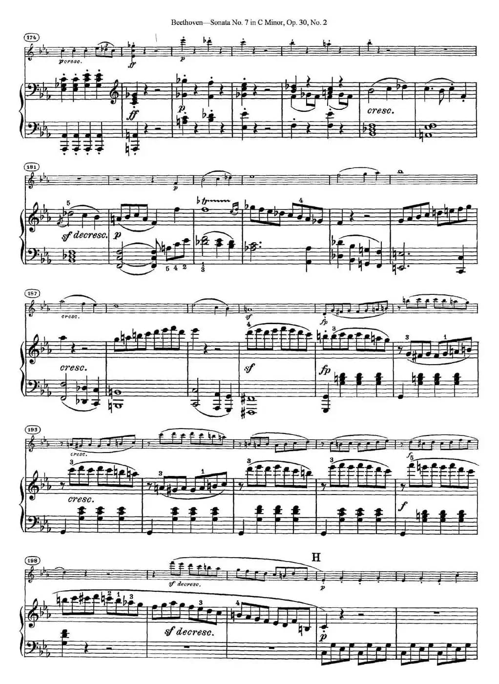 Violin Sonata No.7 in C Minor Op.30 No.2（小提琴+钢琴伴奏）