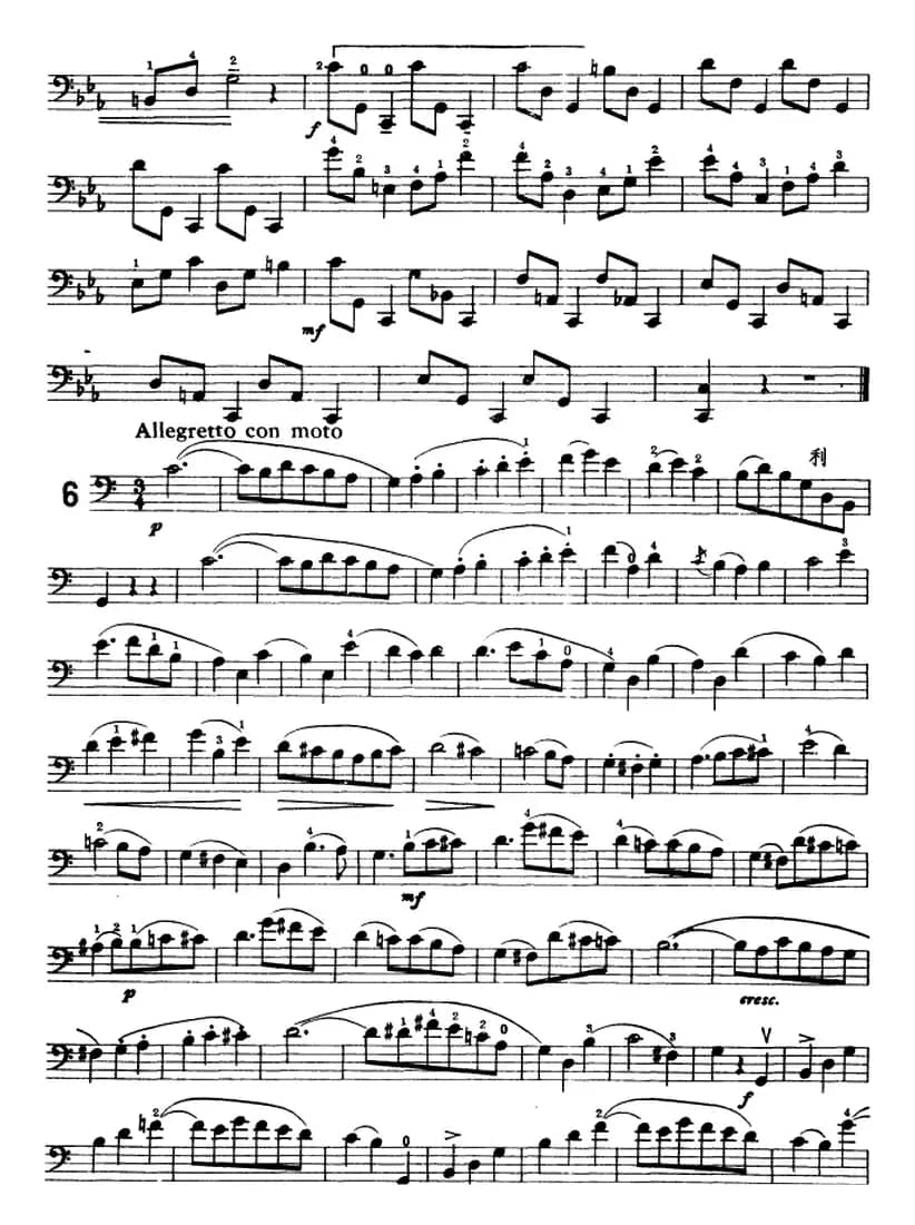 鲍斯特列姆大提琴练习曲（4—8）